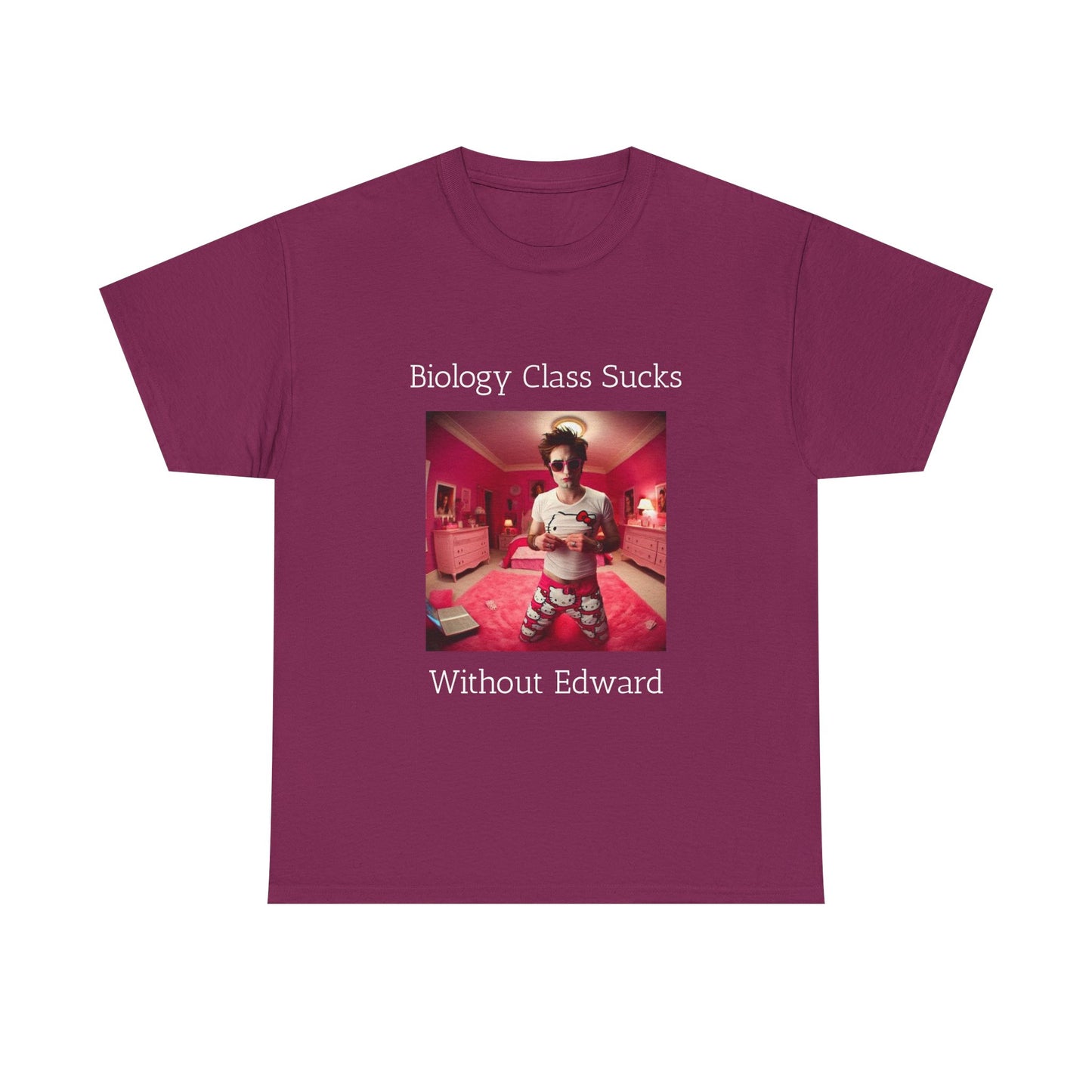 Biology Class Sucks Without Edward - Edward Cullen Graphic Unisex Heavy Cotton Tee