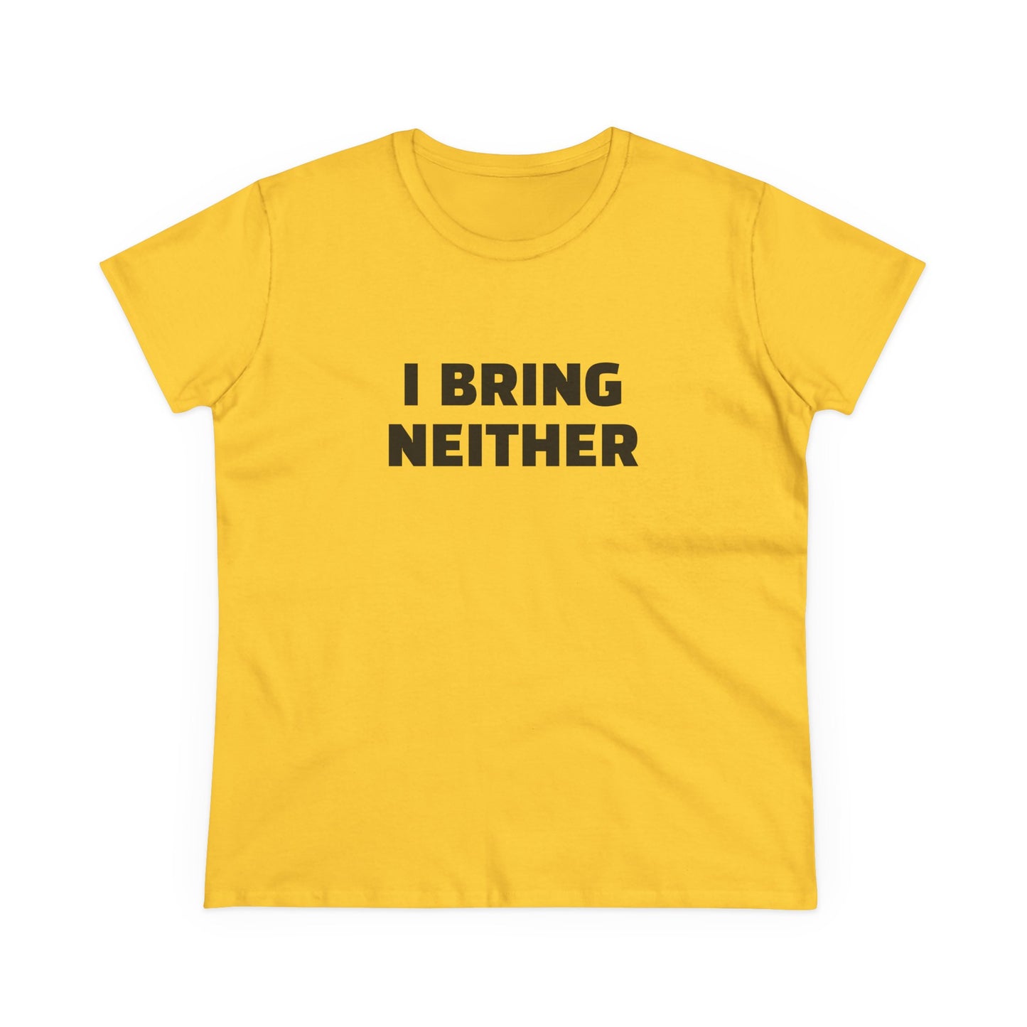 I Bring Neither 3/4 - Graphic Cut Semi Tight Silhouette Cotton T-Shirt