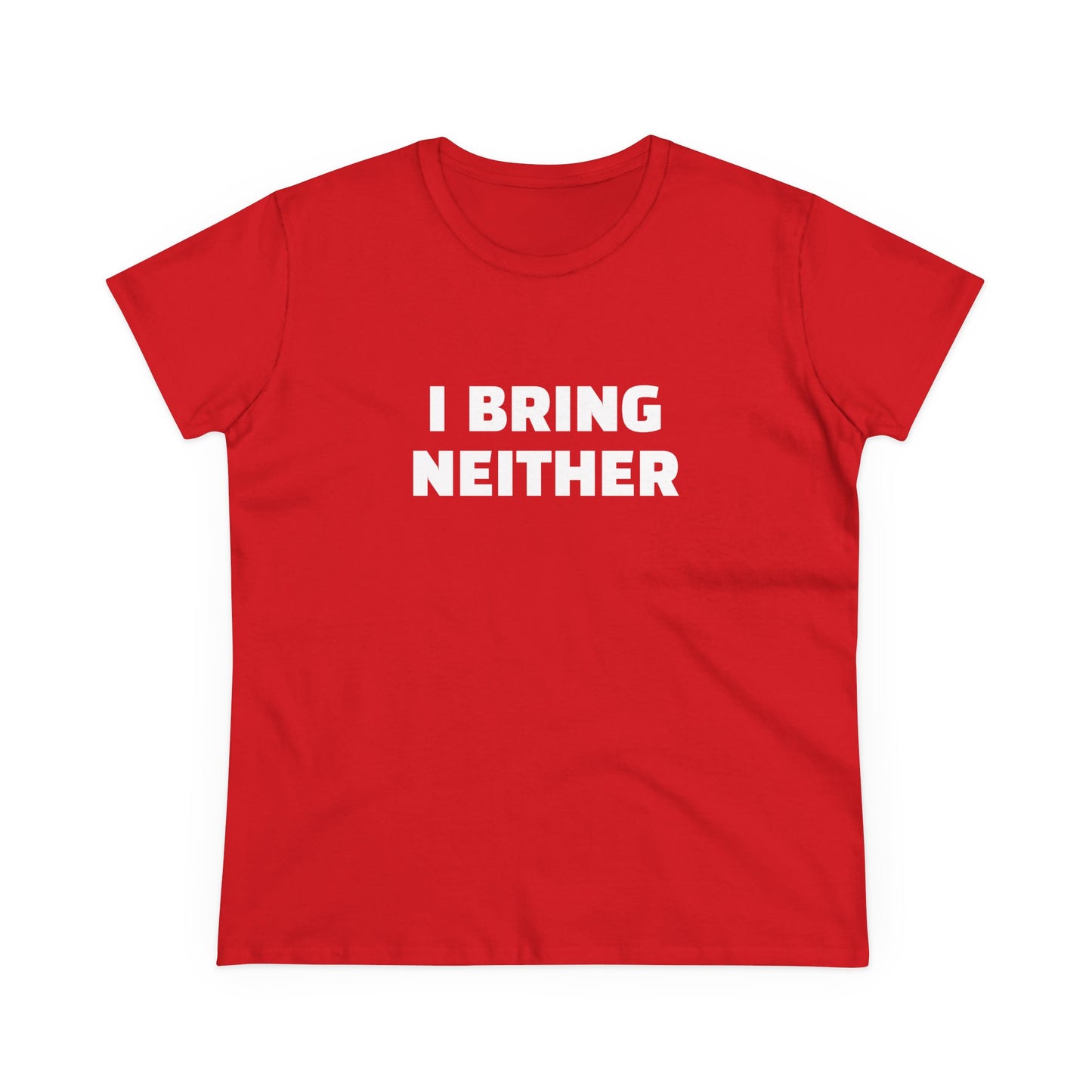 I Bring Neither 3/4 - Graphic Cut Semi Tight Silhouette Cotton T-Shirt