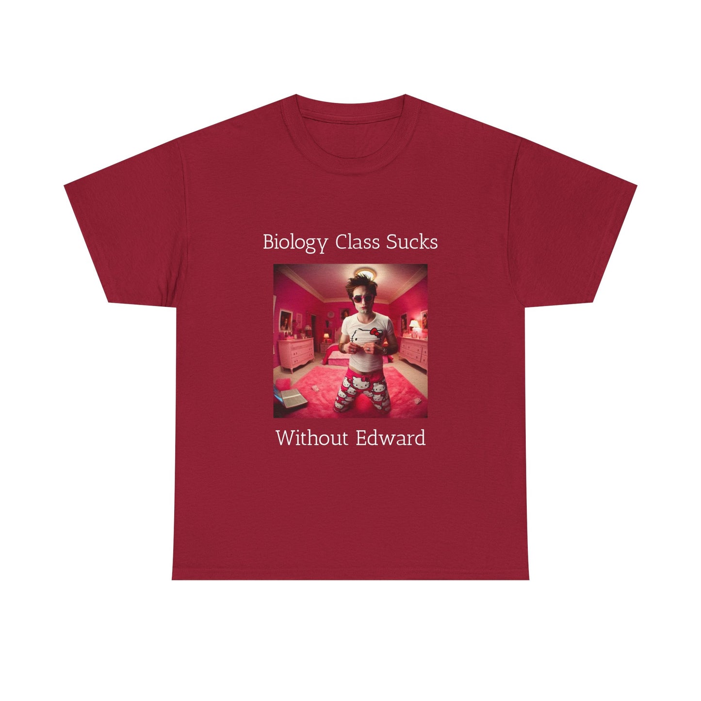 Biology Class Sucks Without Edward - Edward Cullen Graphic Unisex Heavy Cotton Tee