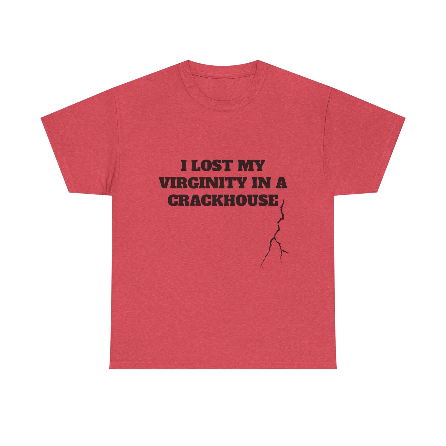 I LOST MY VIRGINITY IN A CRACKHOUSE - Graphic Unisex Heavy Cotton Tee