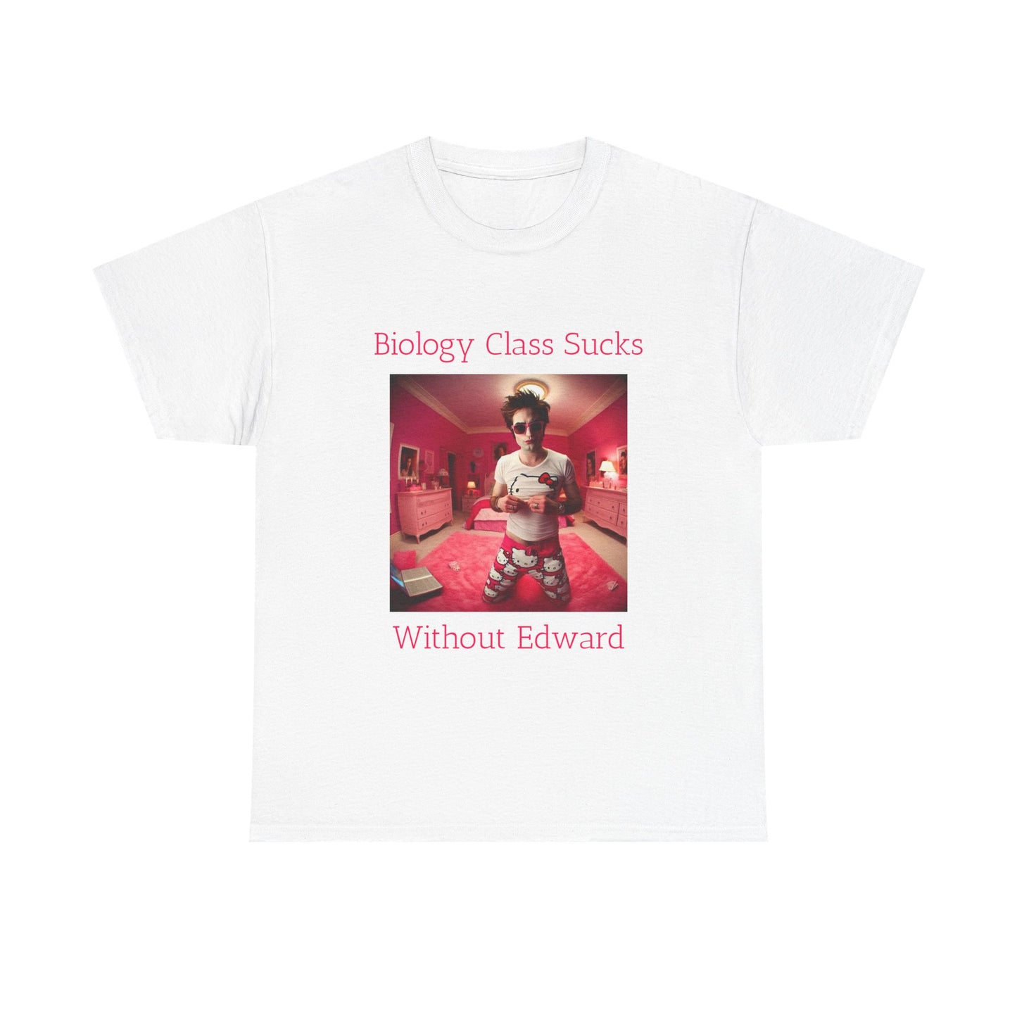 Biology Class Sucks Without Edward - Edward Cullen Graphic Unisex Heavy Cotton Tee