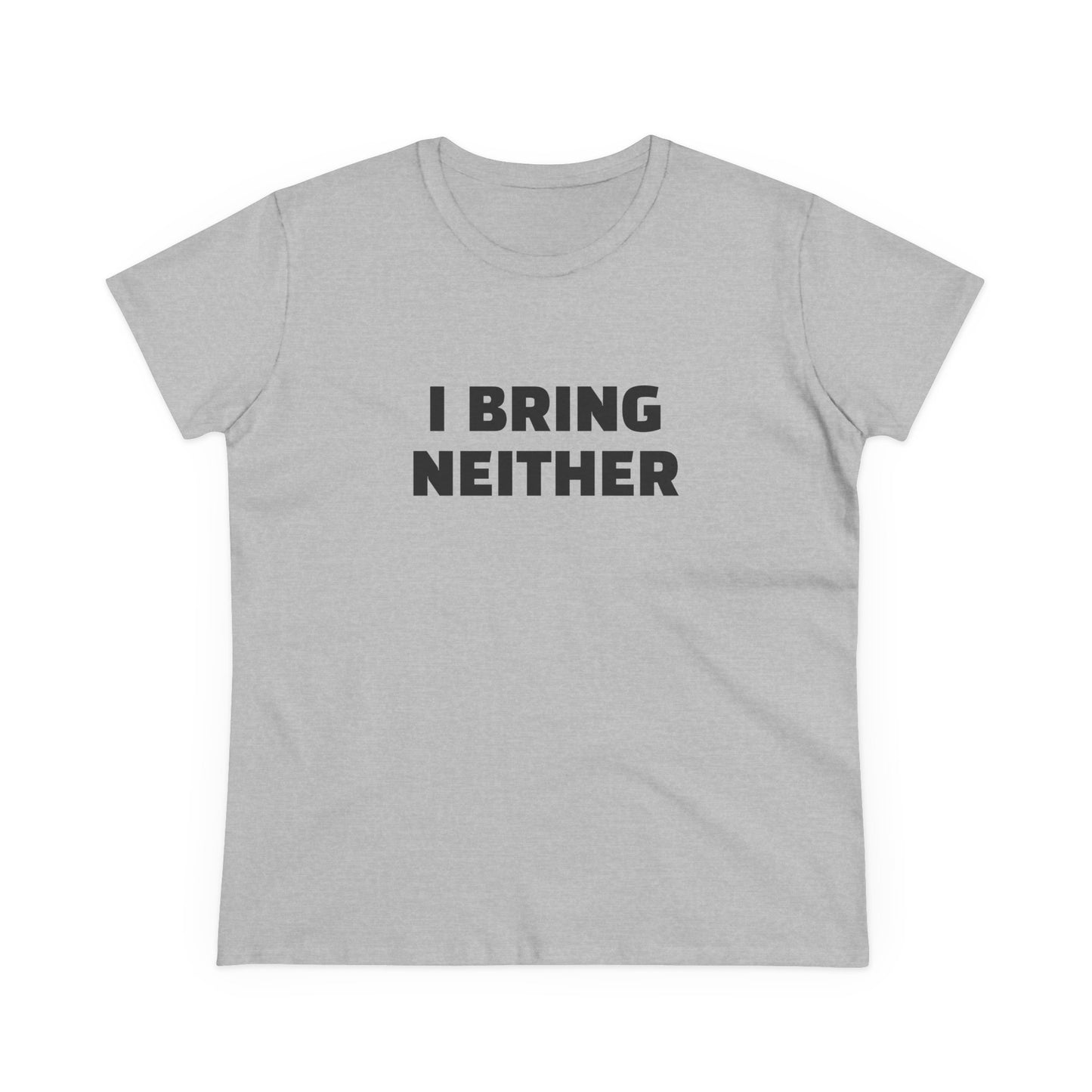 I Bring Neither 3/4 - Graphic Cut Semi Tight Silhouette Cotton T-Shirt