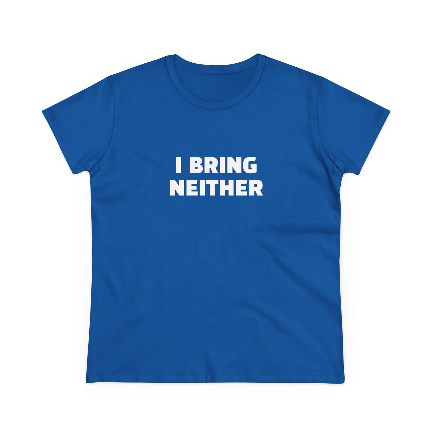 I Bring Neither 3/4 - Graphic Cut Semi Tight Silhouette Cotton T-Shirt
