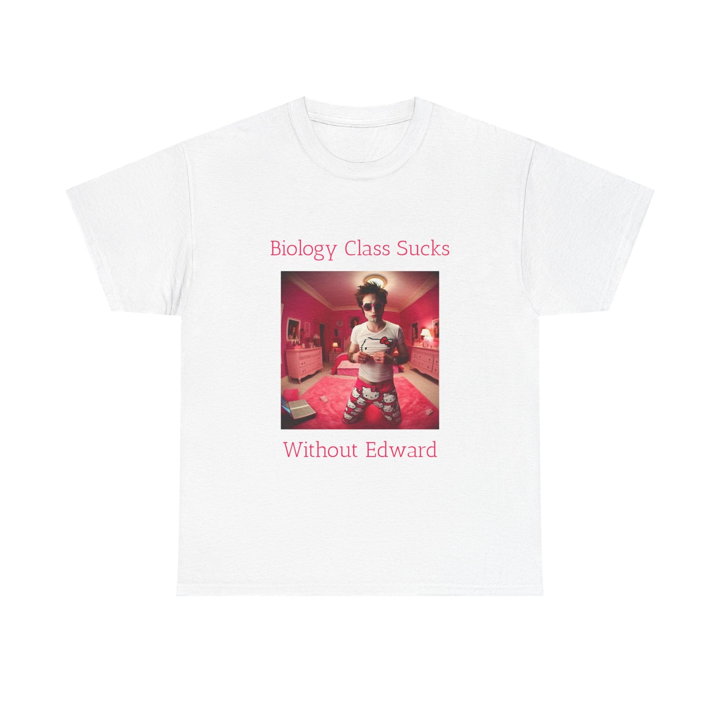 Biology Class Sucks Without Edward - Edward Cullen Graphic Unisex Heavy Cotton Tee