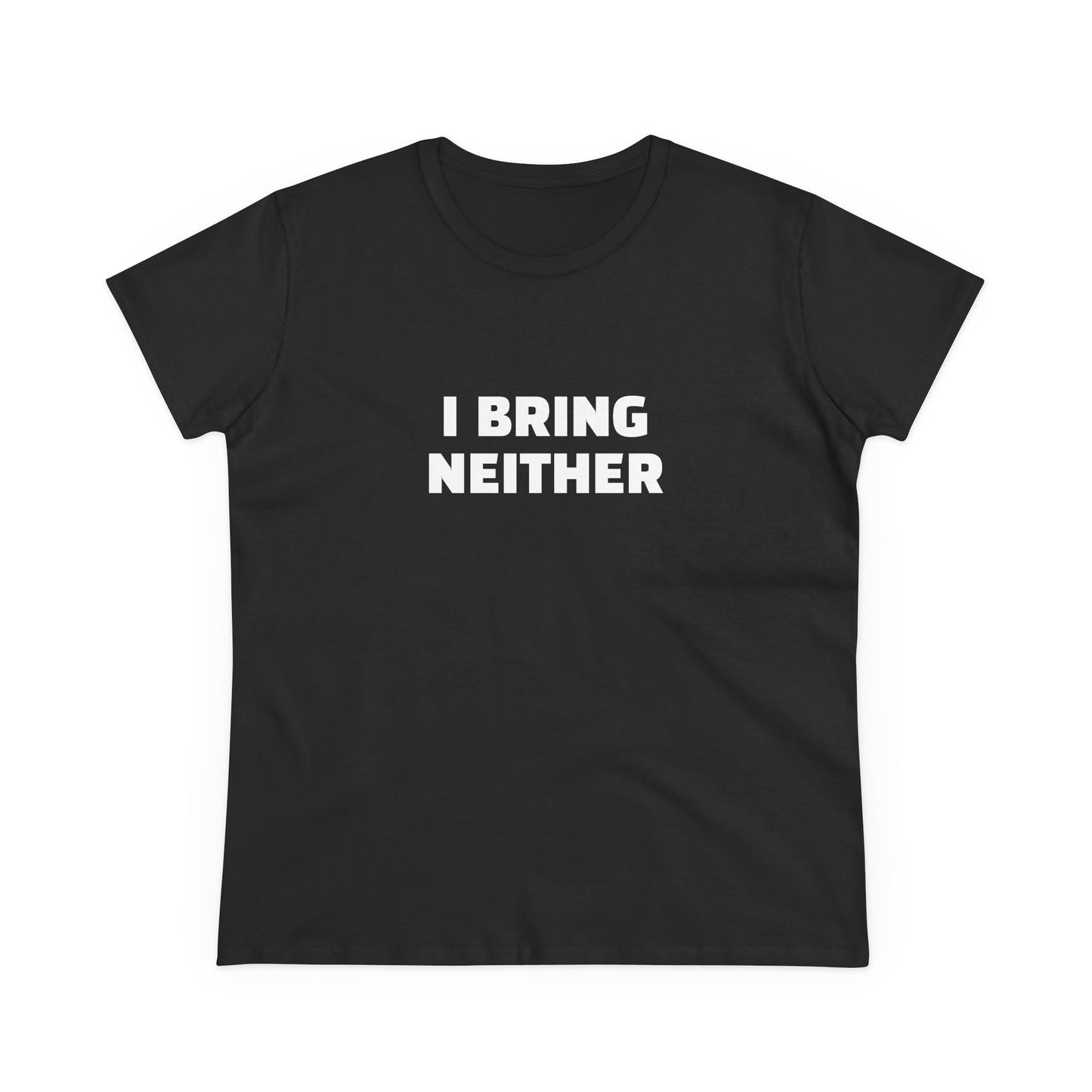 I Bring Neither 3/4 - Graphic Cut Semi Tight Silhouette Cotton T-Shirt