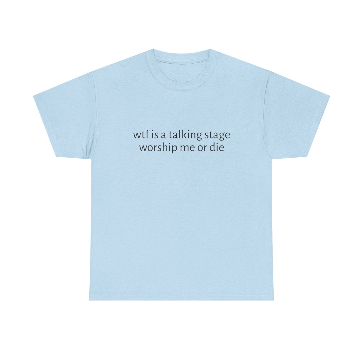 Wtf Is A Talking Stage , Worship Me Or Die - Graphic Unisex Heavy Cotton Tee