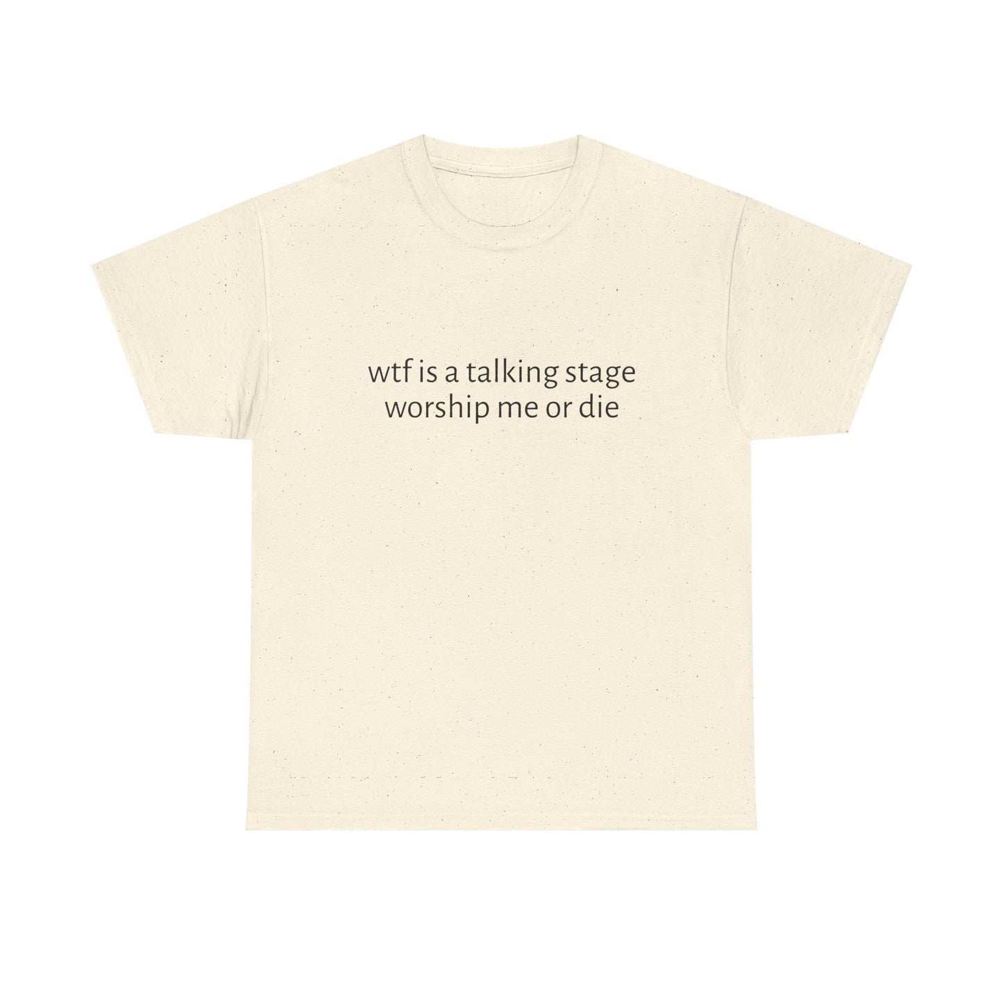 Wtf Is A Talking Stage , Worship Me Or Die - Graphic Unisex Heavy Cotton Tee