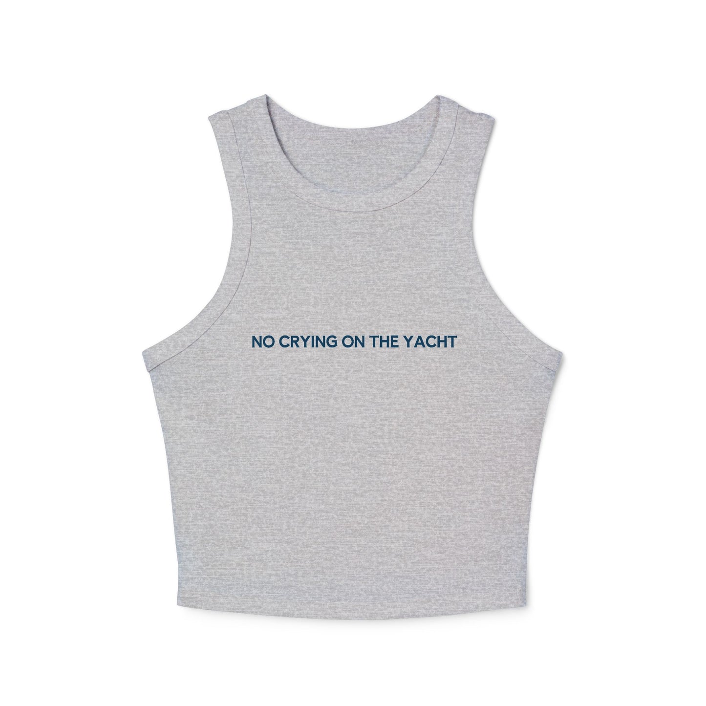 No Crying On The Yacht - Graphic Micro Rib Racer Tank Top