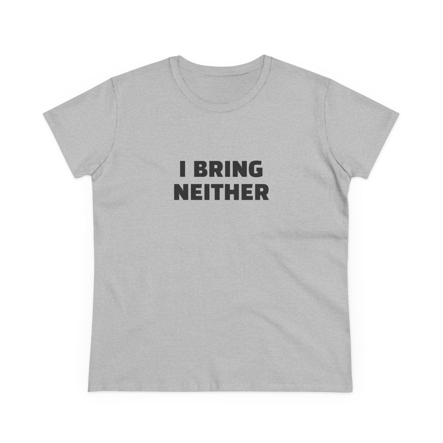 I Bring Neither 3/4 - Graphic Cut Semi Tight Silhouette Cotton T-Shirt
