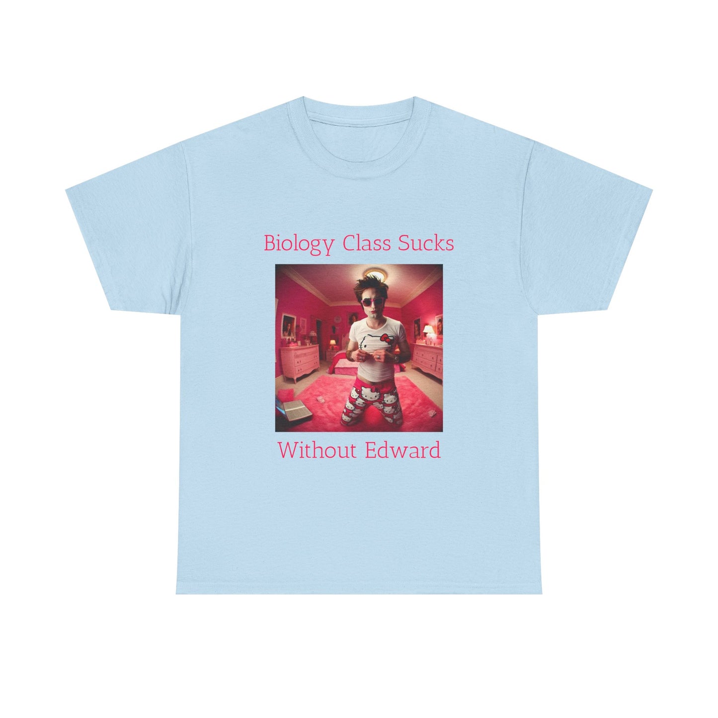 Biology Class Sucks Without Edward - Edward Cullen Graphic Unisex Heavy Cotton Tee