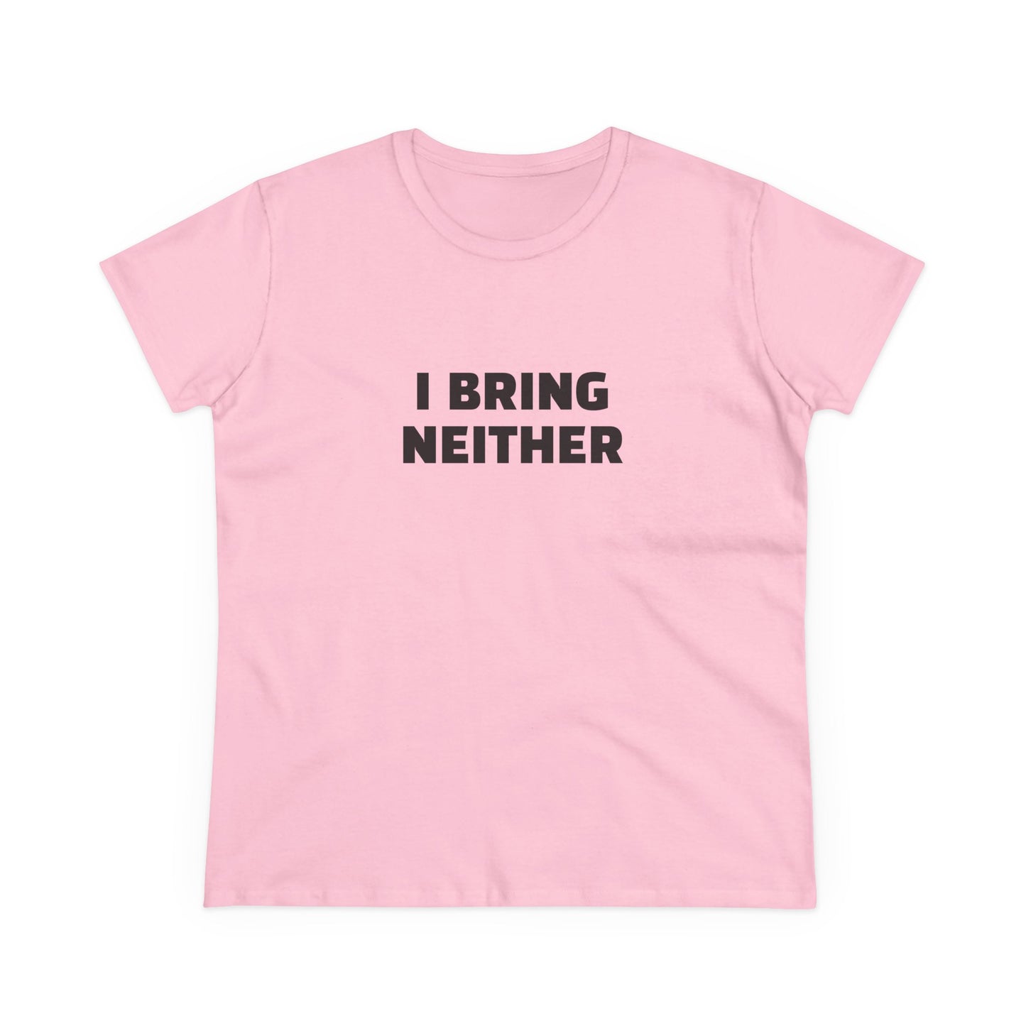 I Bring Neither 3/4 - Graphic Cut Semi Tight Silhouette Cotton T-Shirt