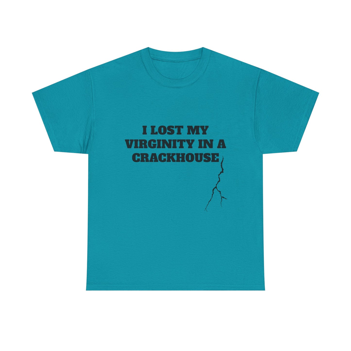 I LOST MY VIRGINITY IN A CRACKHOUSE - Graphic Unisex Heavy Cotton Tee