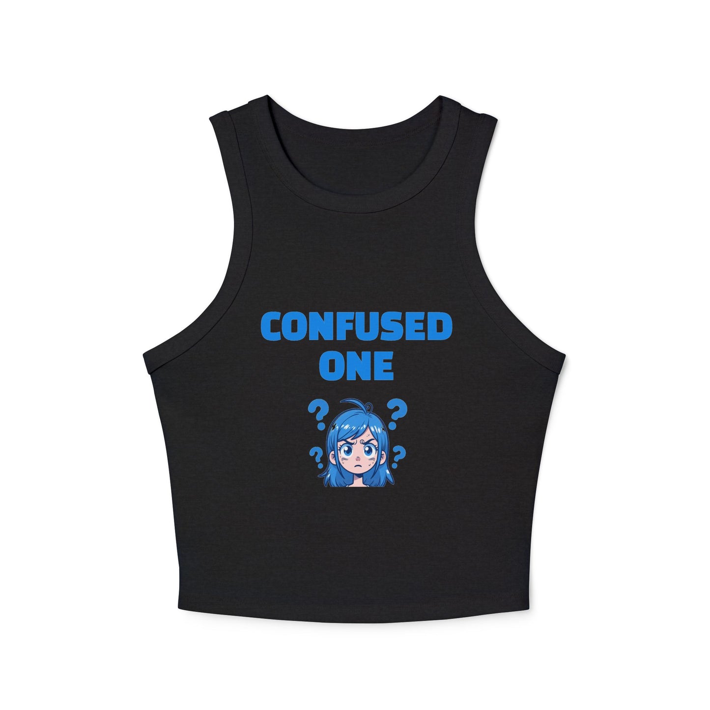 CONFUSED ONE - Graphic 3/3 Trio Micro Rib Racer Tank Top