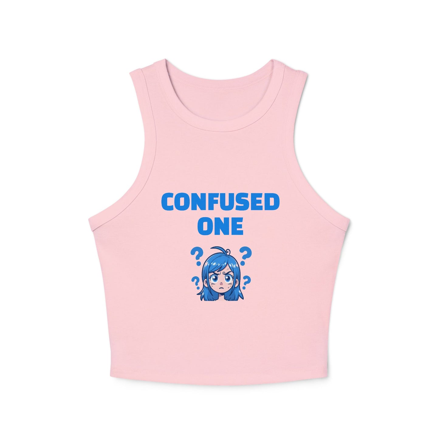 CONFUSED ONE - Graphic 3/3 Trio Micro Rib Racer Tank Top