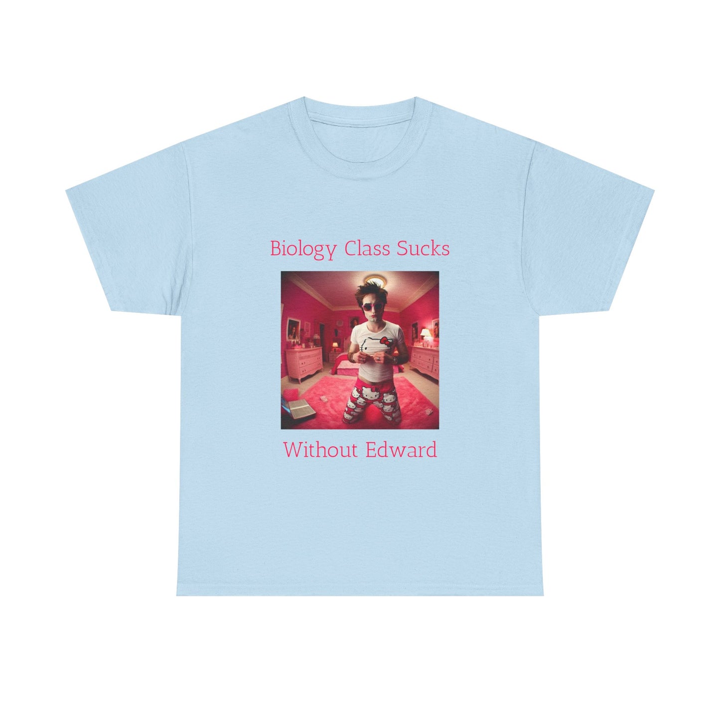 Biology Class Sucks Without Edward - Edward Cullen Graphic Unisex Heavy Cotton Tee