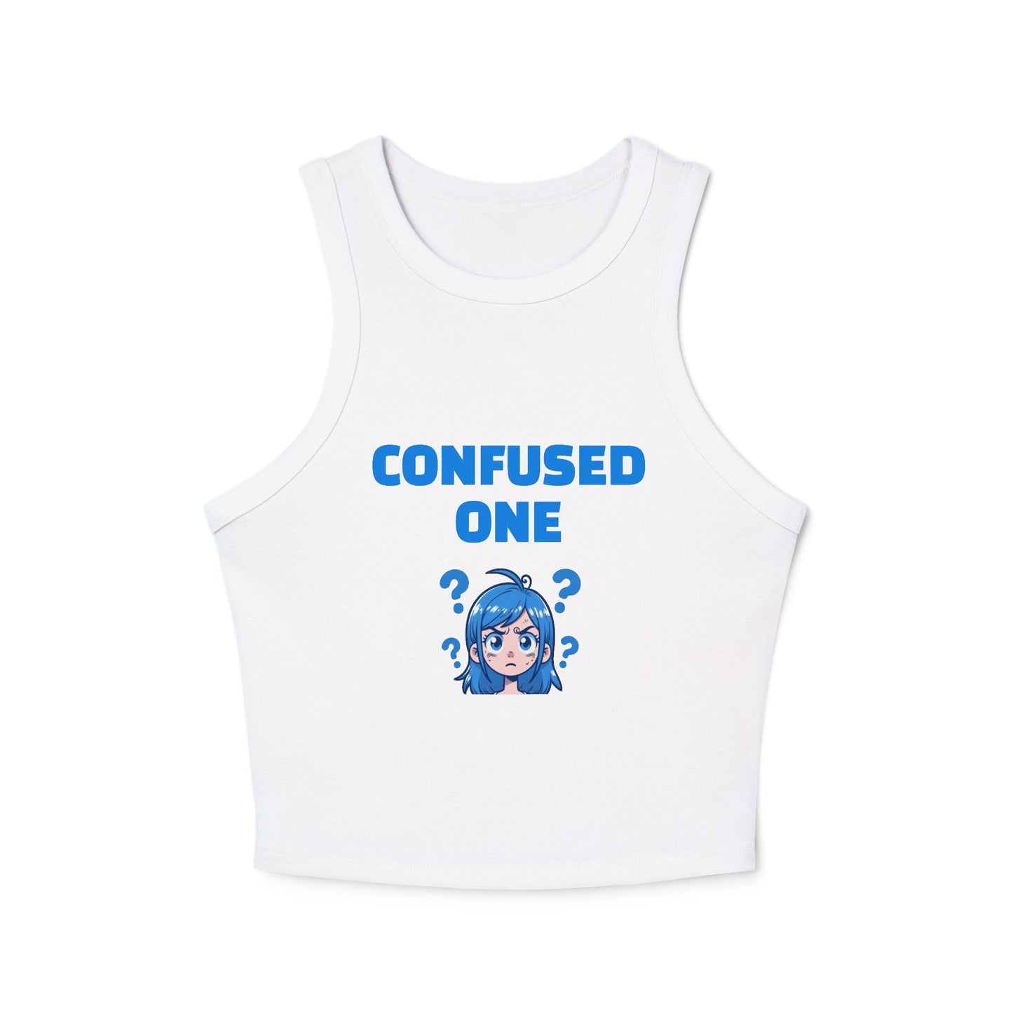 CONFUSED ONE - Graphic 3/3 Trio Micro Rib Racer Tank Top