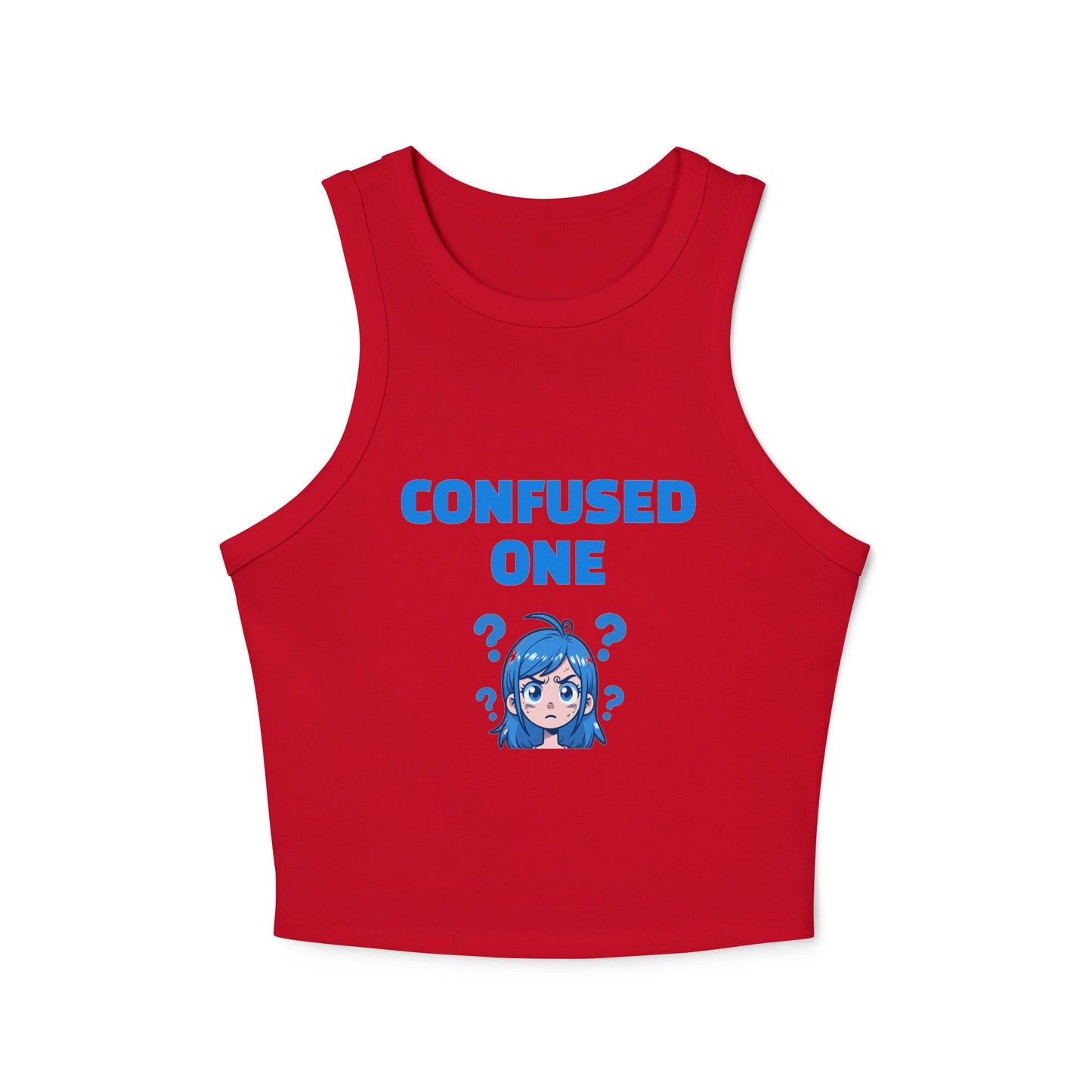 CONFUSED ONE - Graphic 3/3 Trio Micro Rib Racer Tank Top