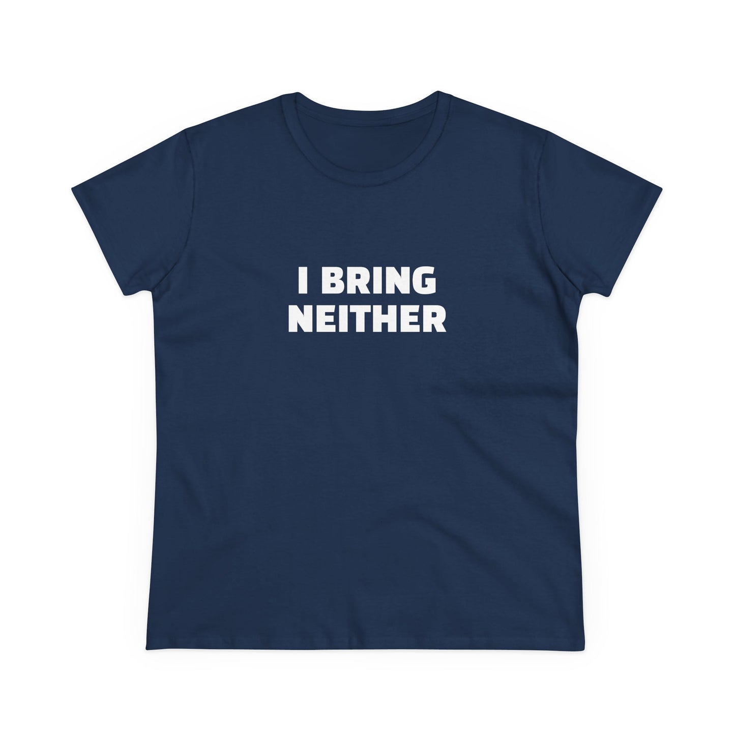 I Bring Neither 3/4 - Graphic Cut Semi Tight Silhouette Cotton T-Shirt