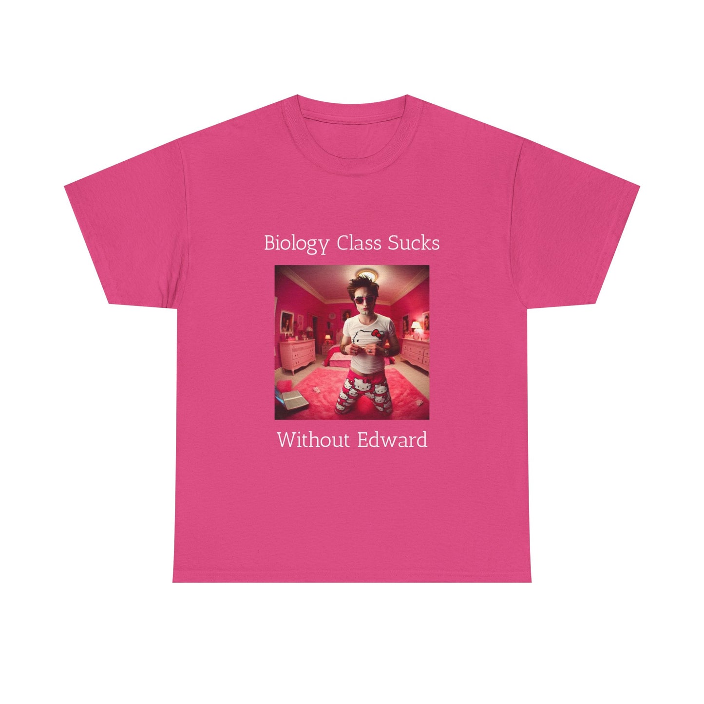 Biology Class Sucks Without Edward - Edward Cullen Graphic Unisex Heavy Cotton Tee