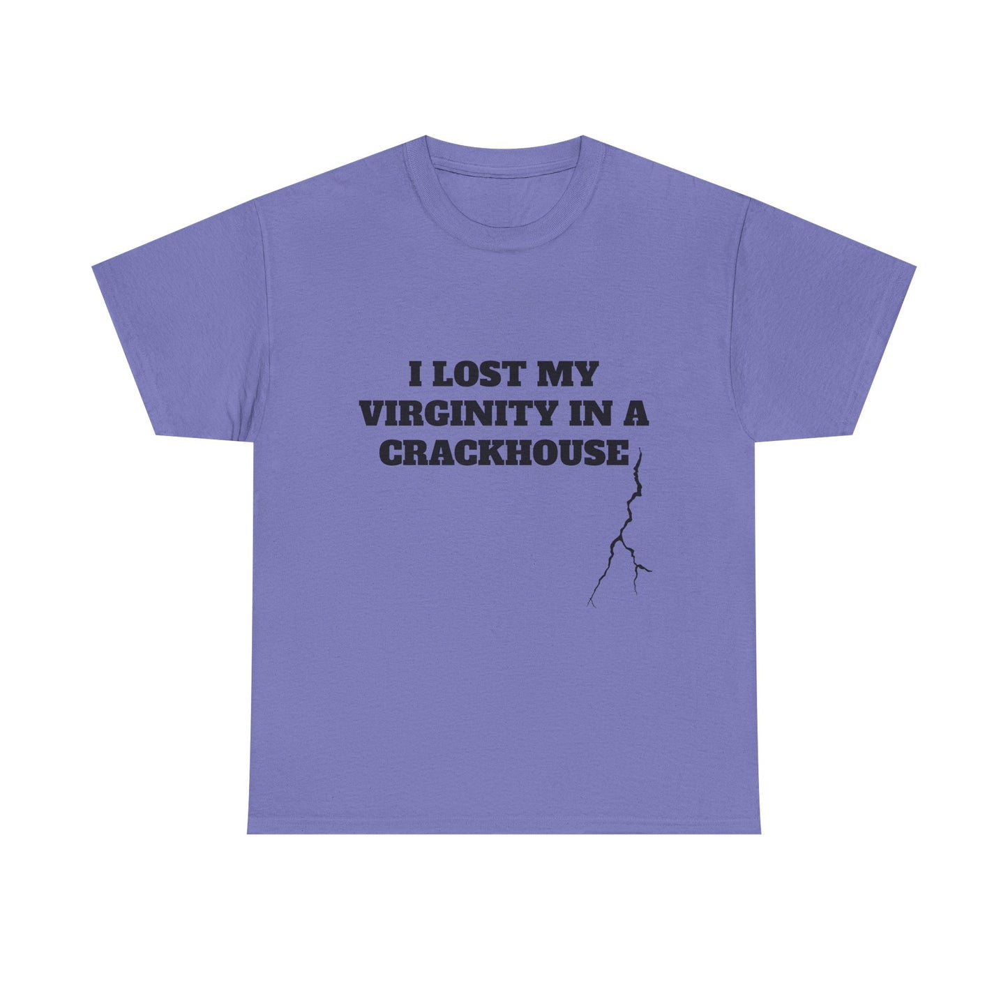 I LOST MY VIRGINITY IN A CRACKHOUSE - Graphic Unisex Heavy Cotton Tee