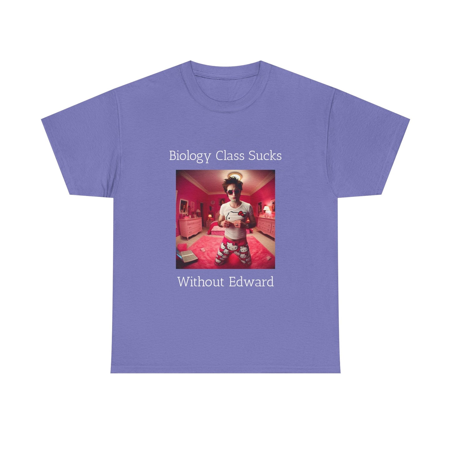 Biology Class Sucks Without Edward - Edward Cullen Graphic Unisex Heavy Cotton Tee
