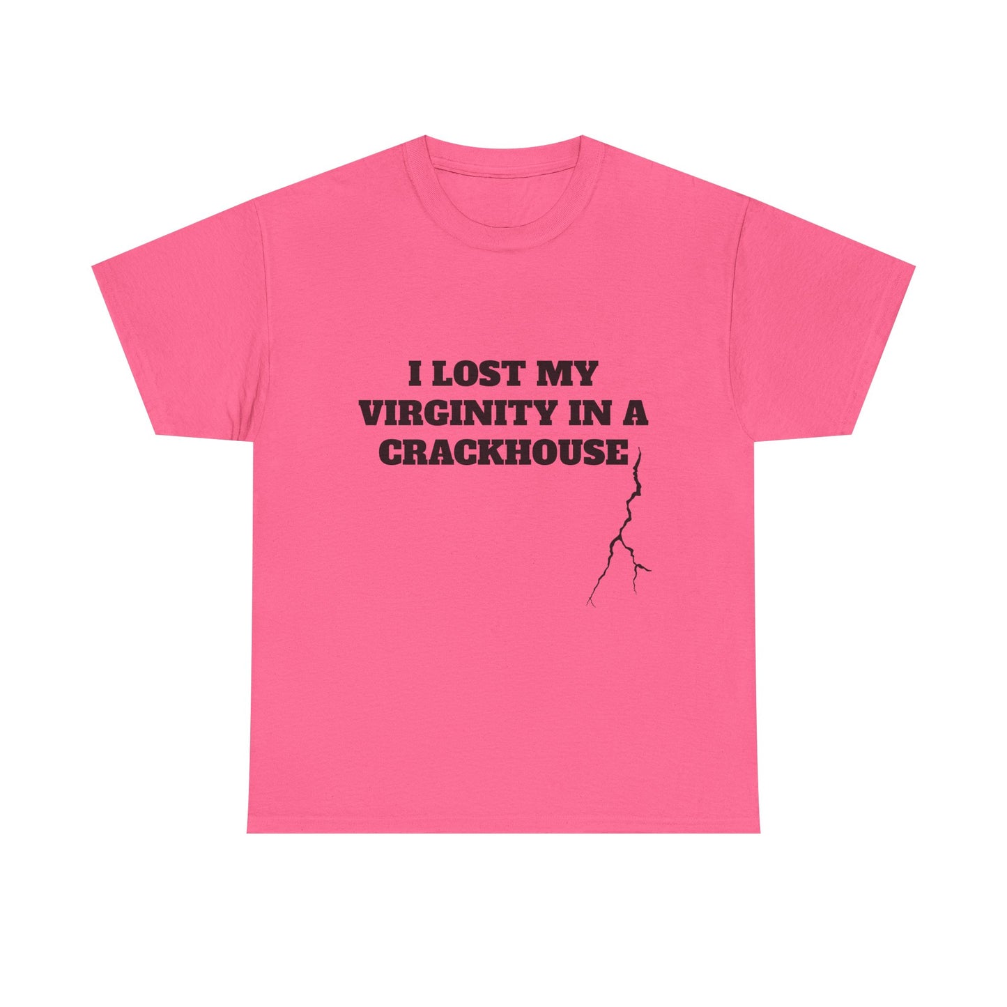 I LOST MY VIRGINITY IN A CRACKHOUSE - Graphic Unisex Heavy Cotton Tee