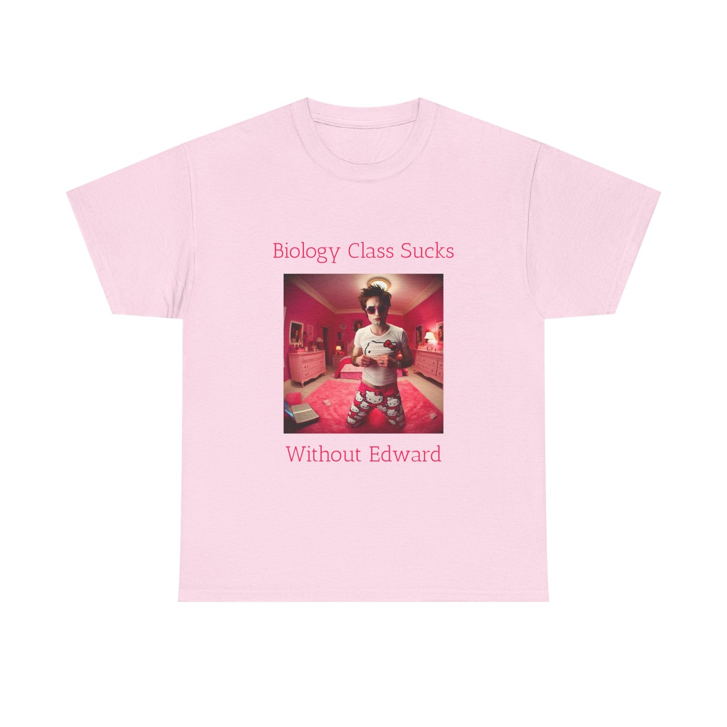 Biology Class Sucks Without Edward - Edward Cullen Graphic Unisex Heavy Cotton Tee
