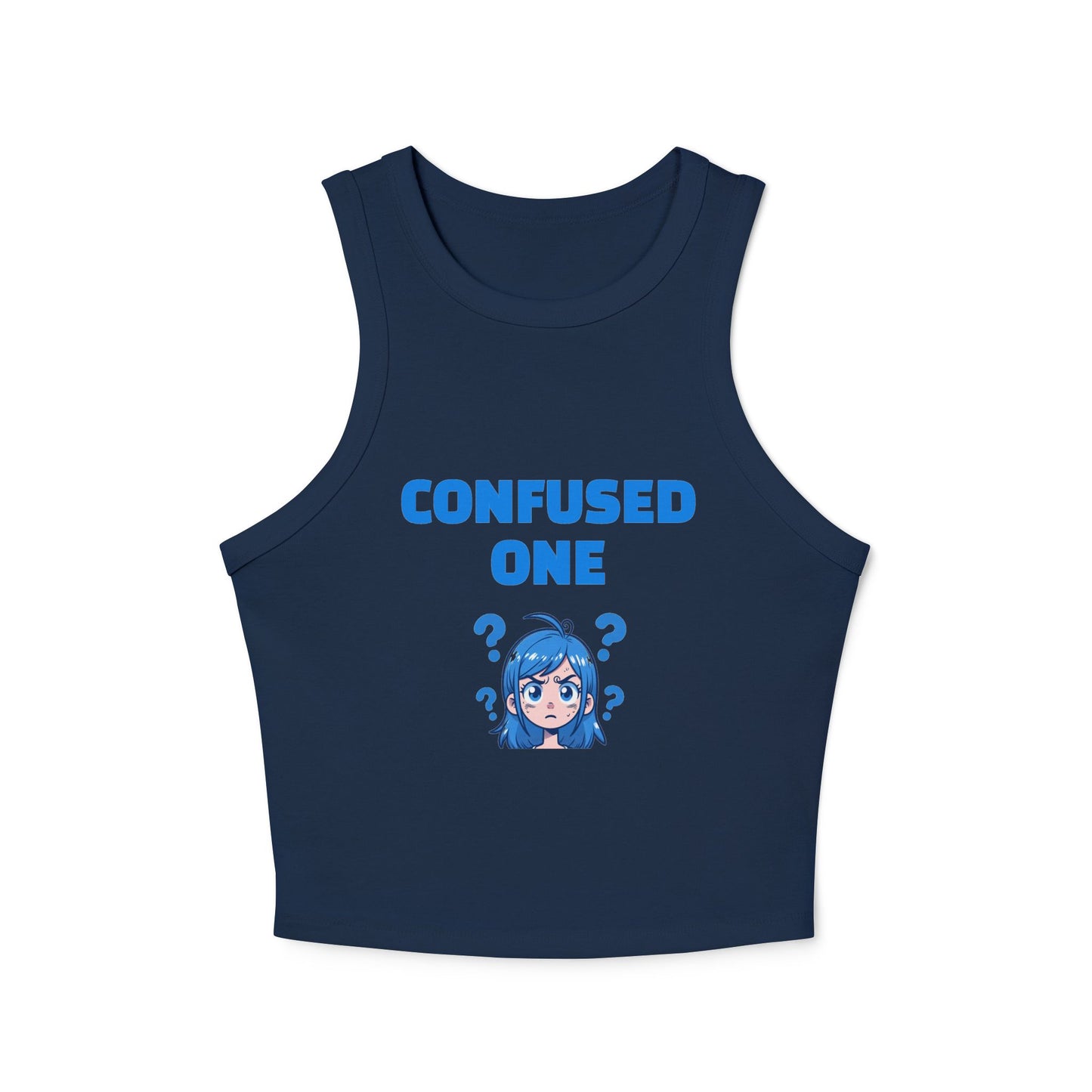 CONFUSED ONE - Graphic 3/3 Trio Micro Rib Racer Tank Top