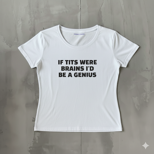 If Tits Were Brains I'd Be A Genius - Graphic Cotton Tee