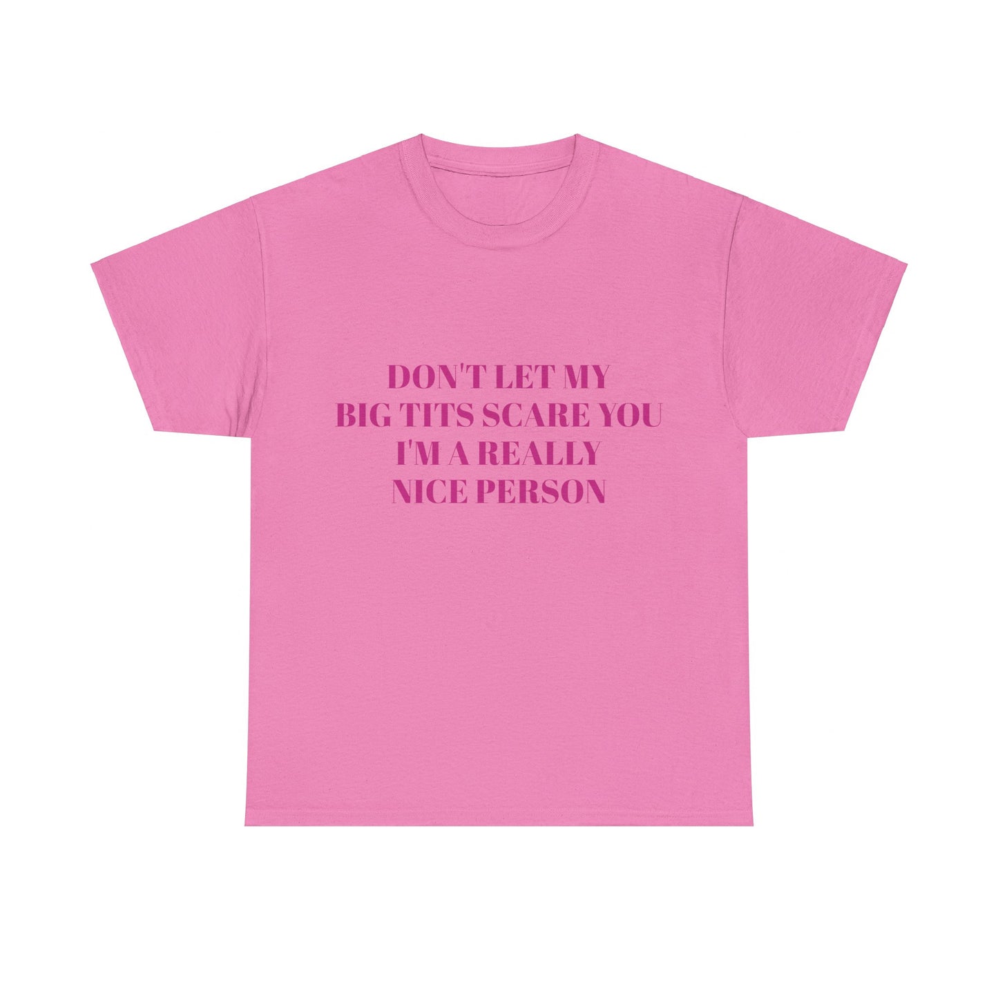 Don't Let My Big Tits Scare You, I'm A Really Nice Person - Graphic Unisex Heavy Cotton Tee