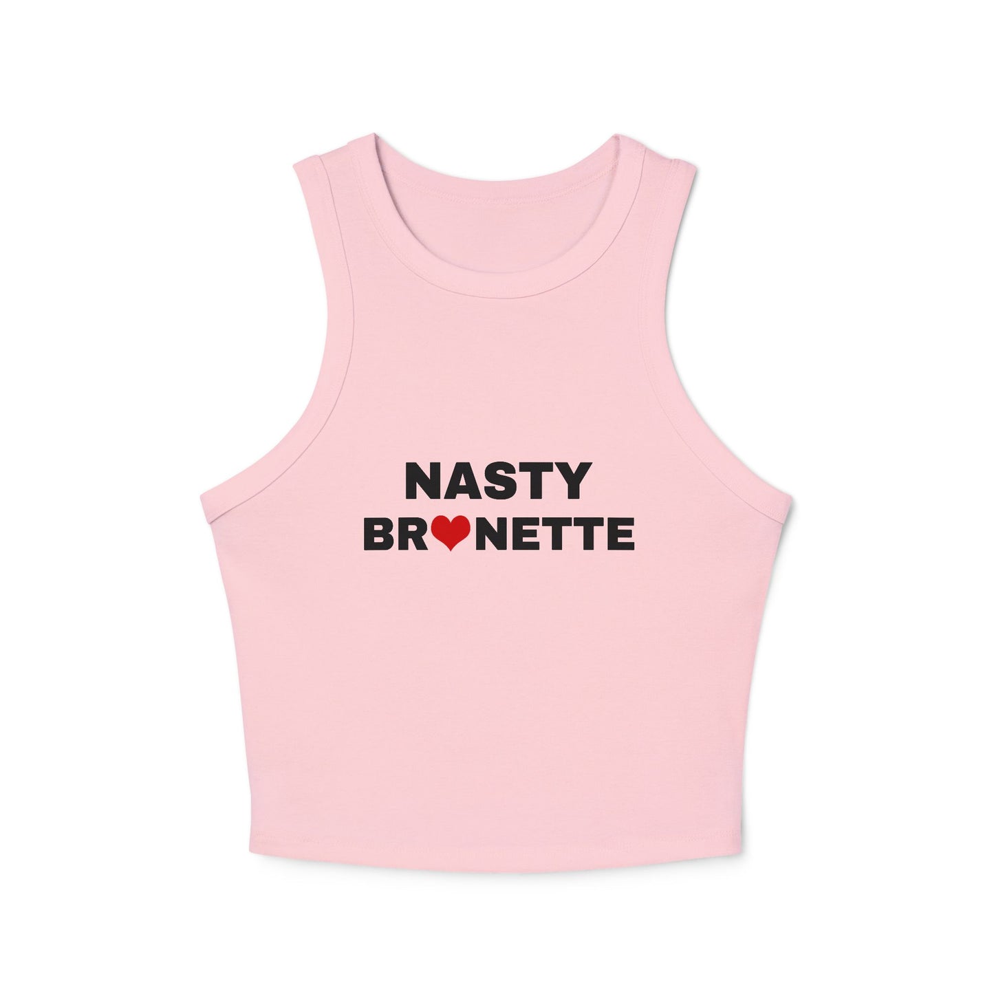 NASTY BRUNETTE - Graphic Micro Rib Racer Tank Top