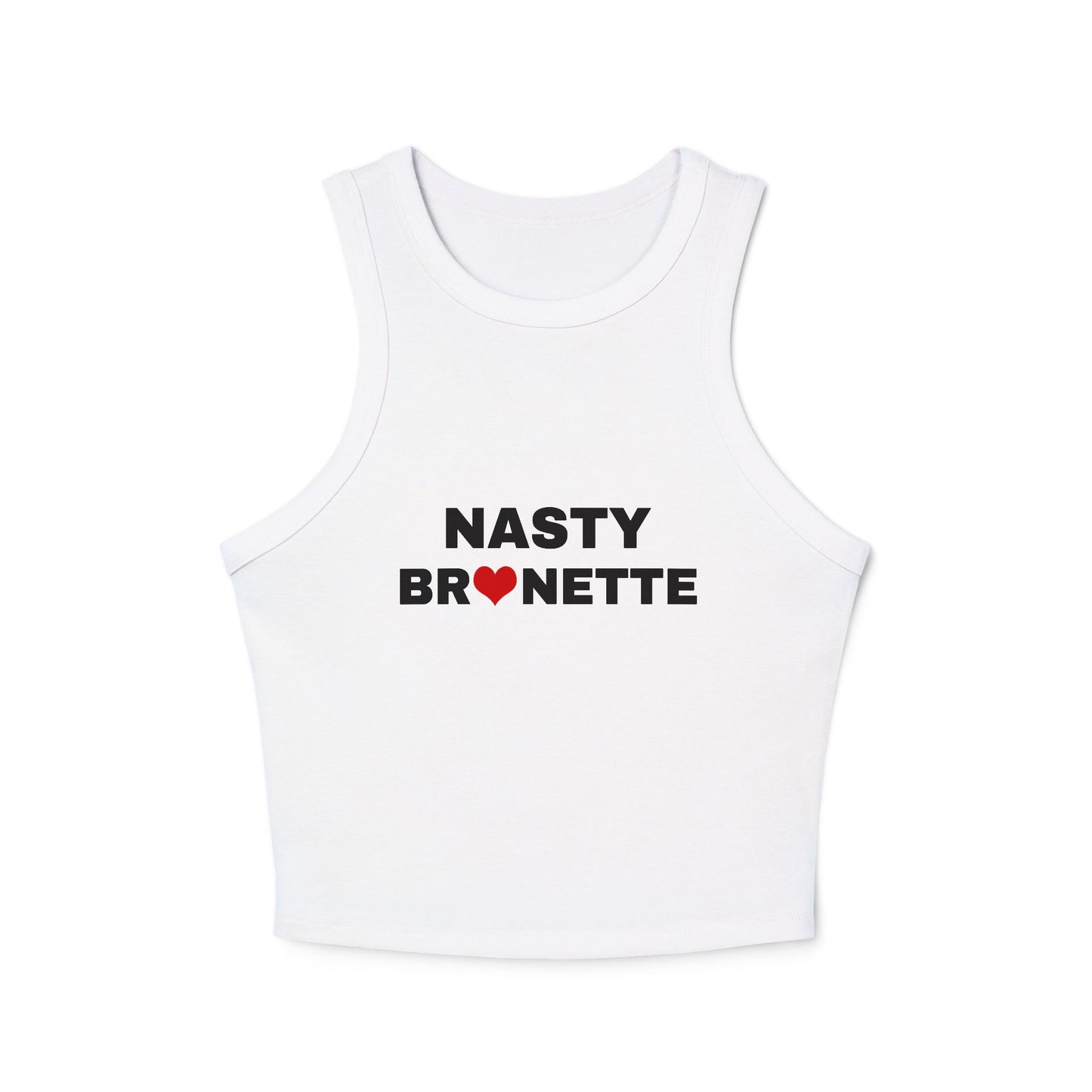 NASTY BRUNETTE - Graphic Micro Rib Racer Tank Top