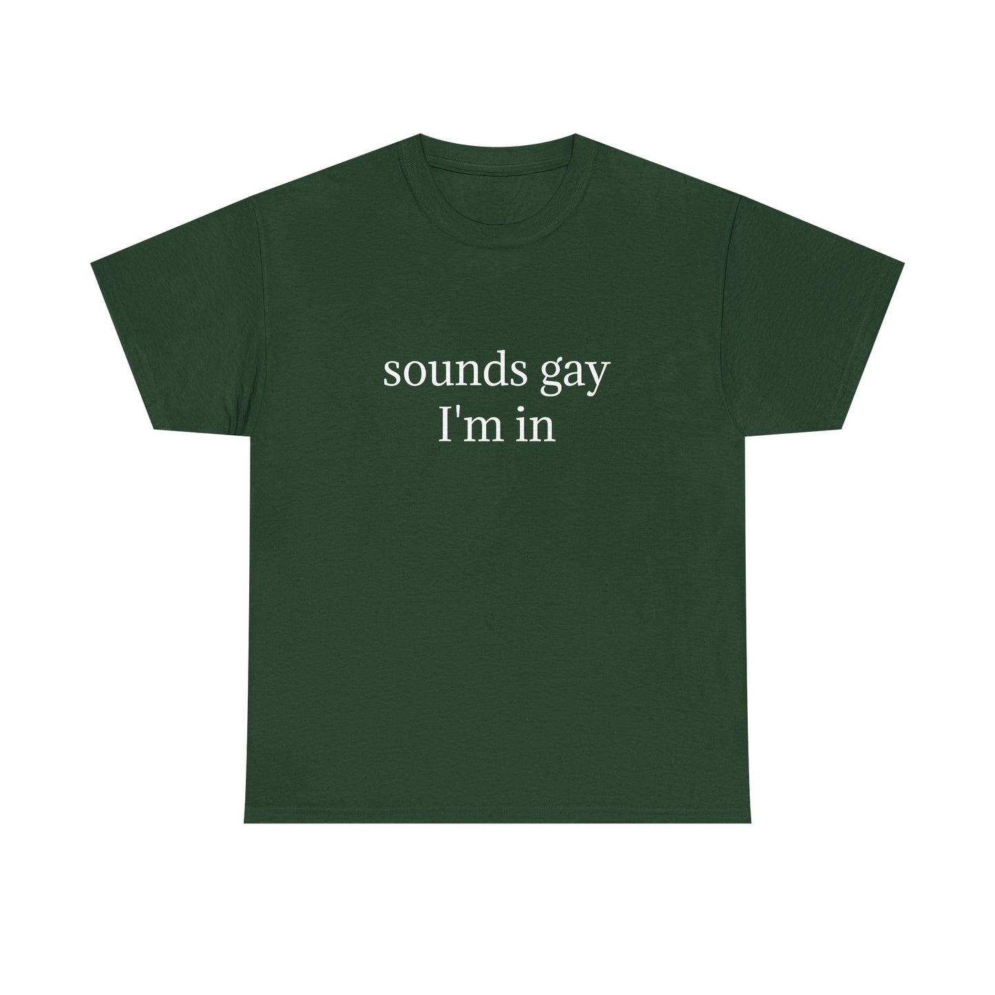 Sounds Gay, I'm In - Graphic LGBTQ+ PRIDE Unisex Heavy Cotton Tee