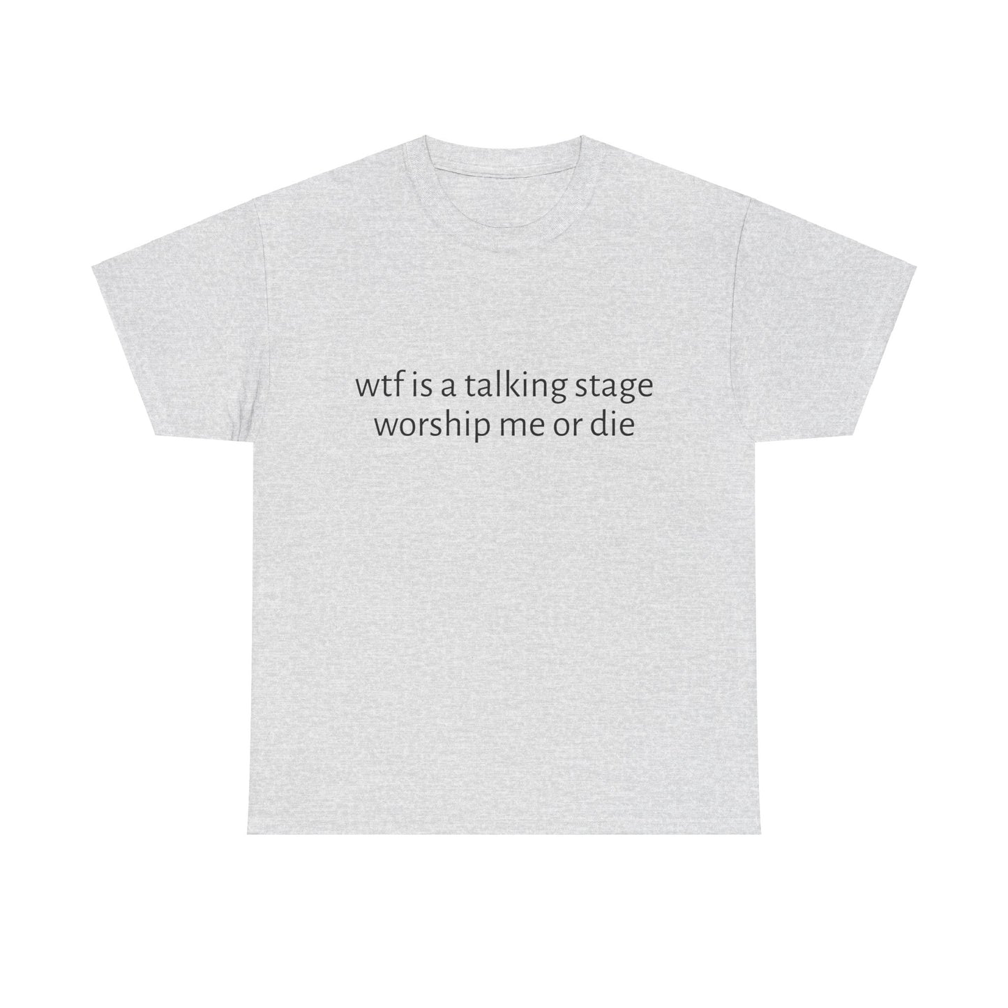 Wtf Is A Talking Stage , Worship Me Or Die - Graphic Unisex Heavy Cotton Tee