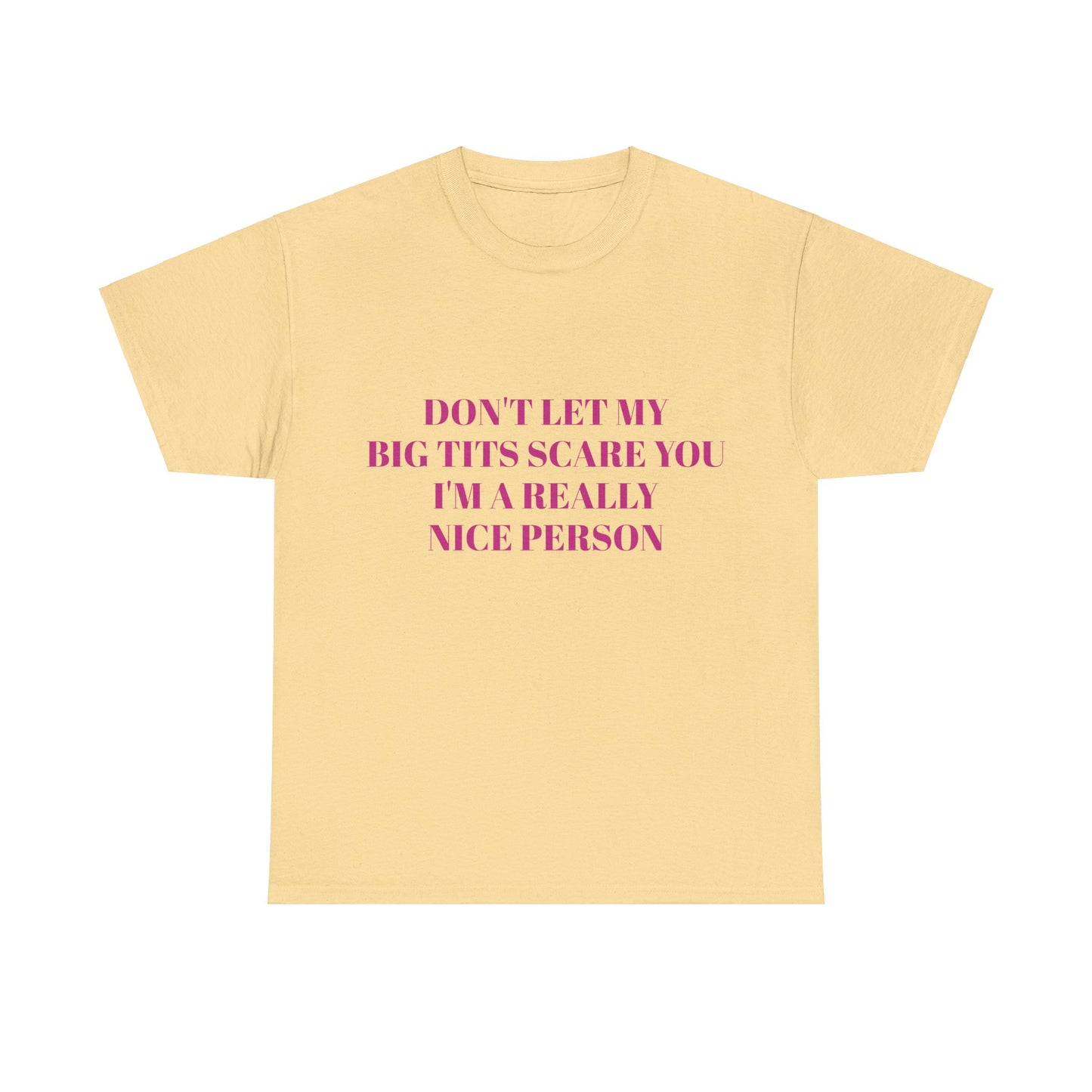 Don't Let My Big Tits Scare You, I'm A Really Nice Person - Graphic Unisex Heavy Cotton Tee