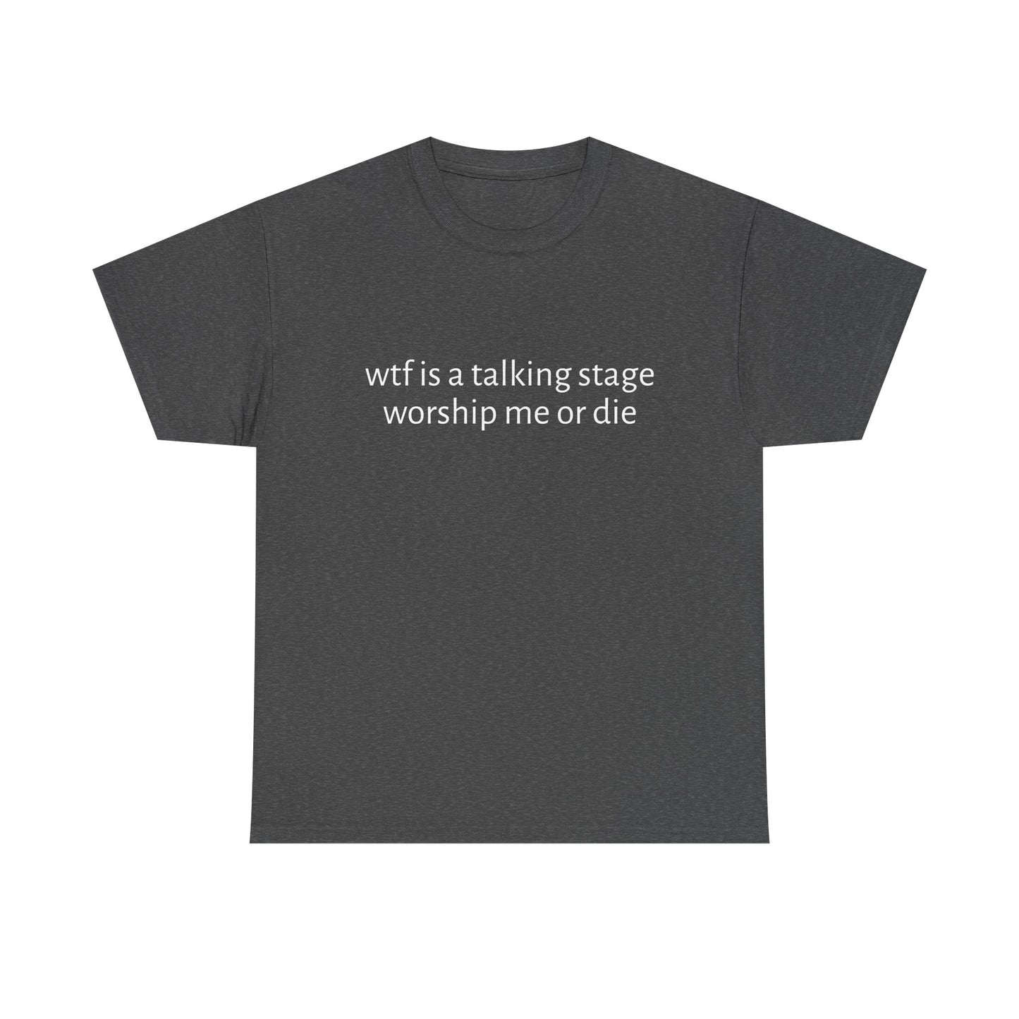 Wtf Is A Talking Stage , Worship Me Or Die - Graphic Unisex Heavy Cotton Tee