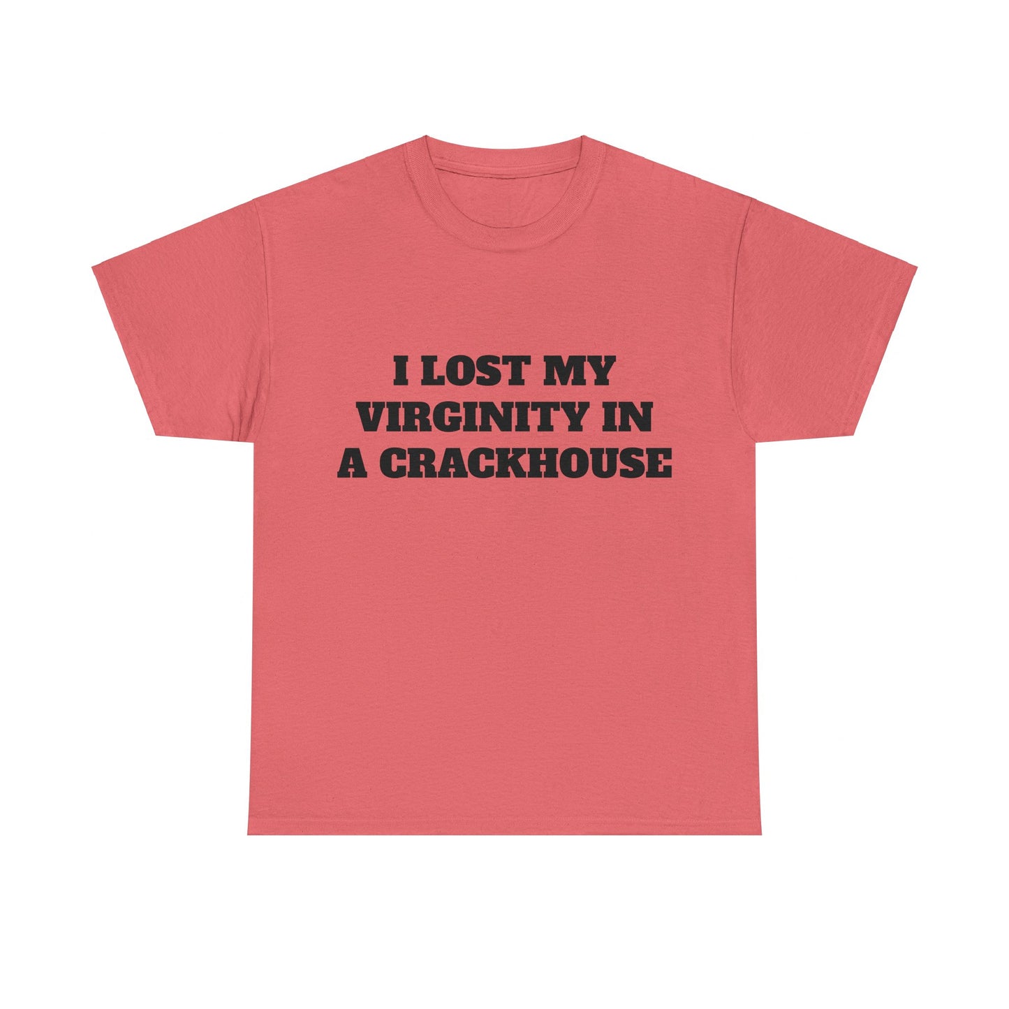 I LOST MY VIRGINITY IN A CRACKHOUSE - Graphic Unisex Heavy Cotton Tee