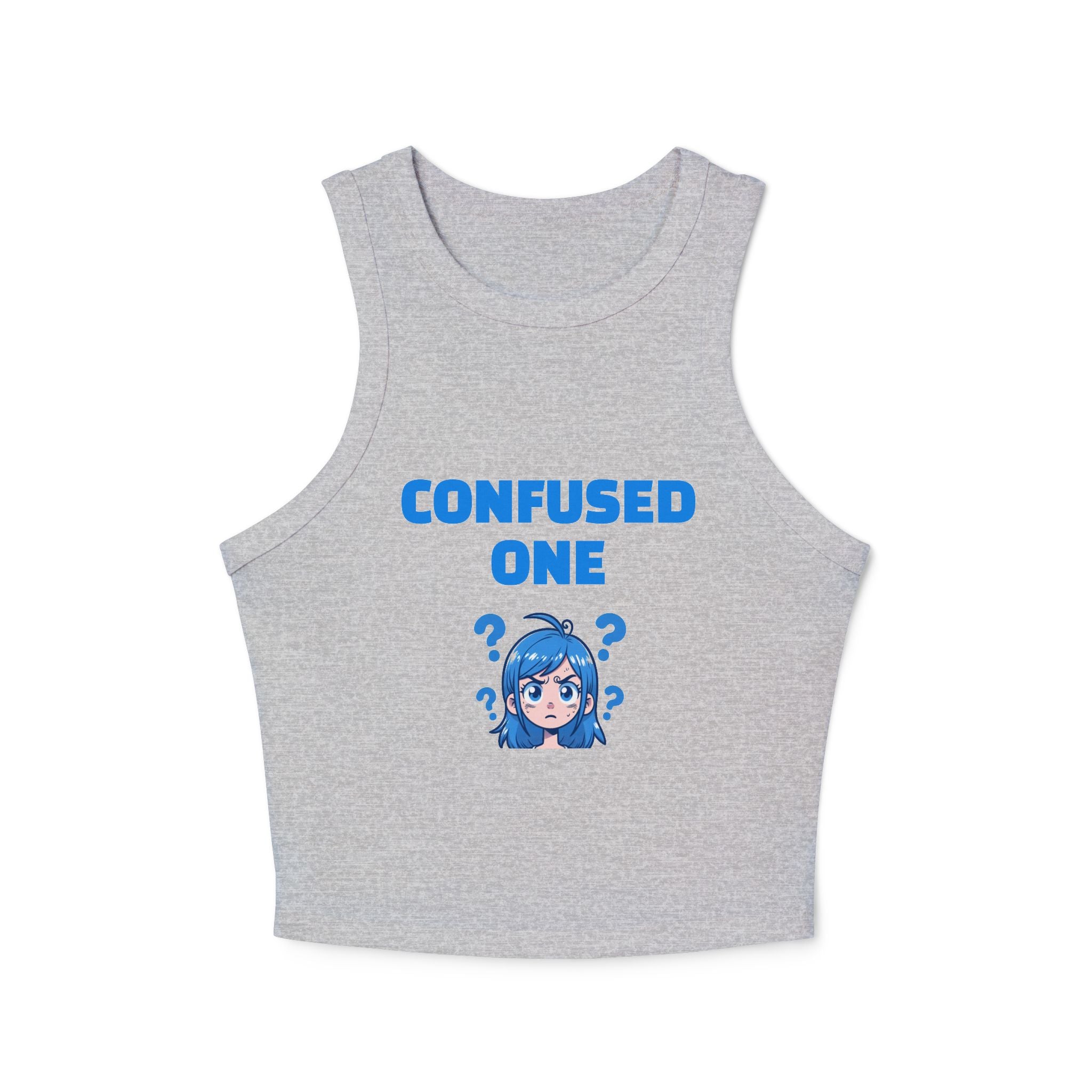 CONFUSED ONE - Graphic 3/3 Trio Micro Rib Racer Tank Top
