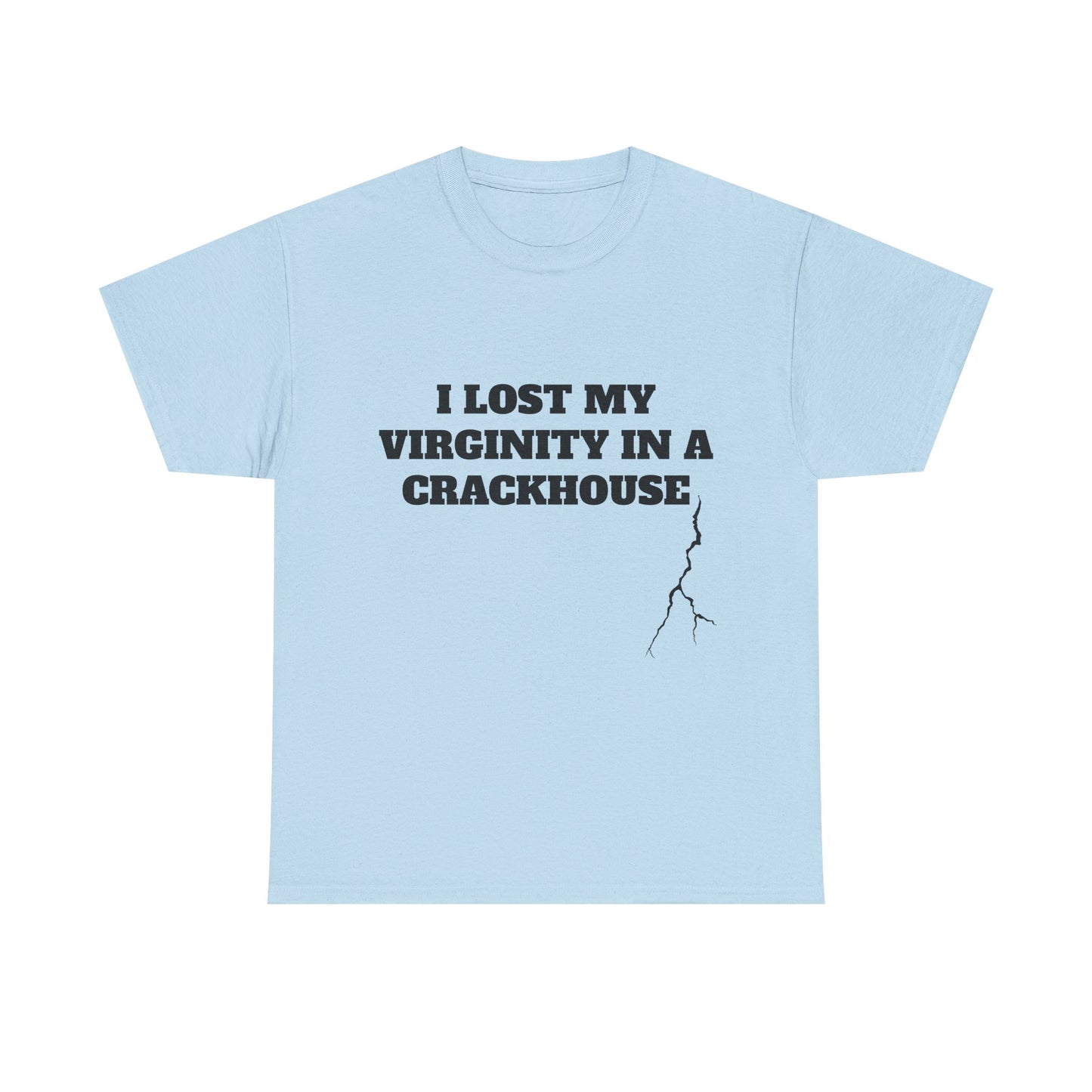 I LOST MY VIRGINITY IN A CRACKHOUSE - Graphic Unisex Heavy Cotton Tee