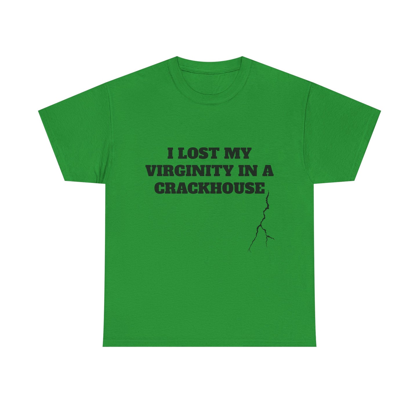I LOST MY VIRGINITY IN A CRACKHOUSE - Graphic Unisex Heavy Cotton Tee