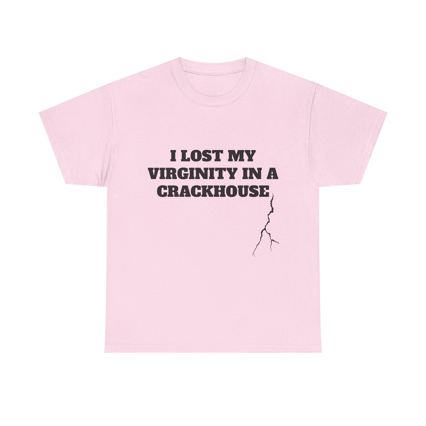 I LOST MY VIRGINITY IN A CRACKHOUSE - Graphic Unisex Heavy Cotton Tee