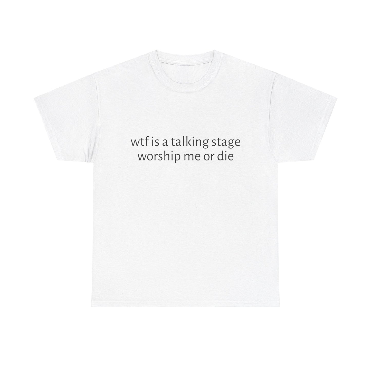 Wtf Is A Talking Stage , Worship Me Or Die - Graphic Unisex Heavy Cotton Tee