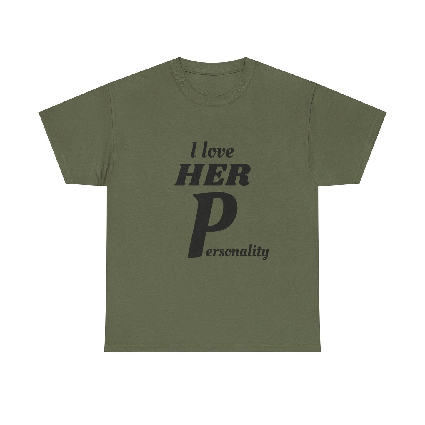 I LOVE HER Personality - Graphic Couple's Matching T shirts Unisex Heavy Cotton Tee