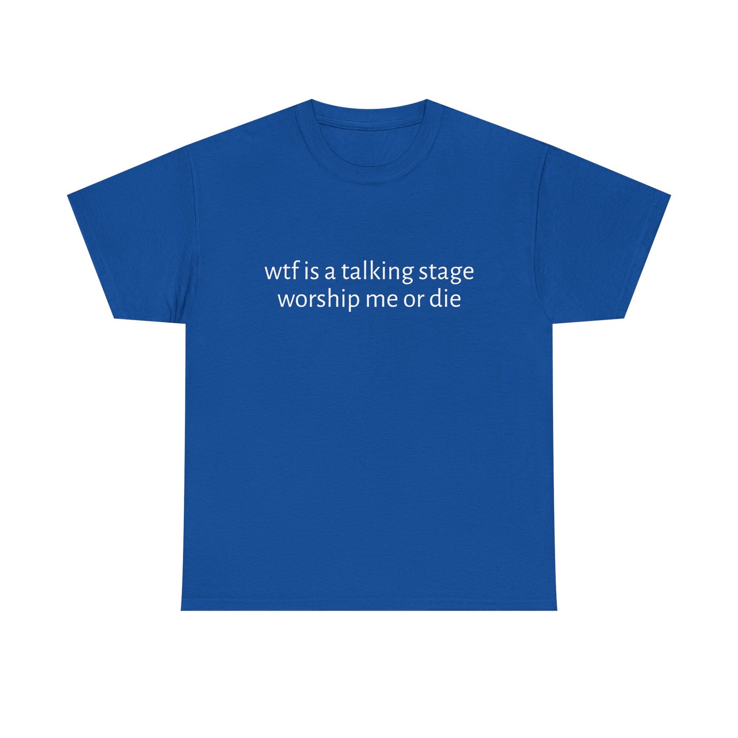 Wtf Is A Talking Stage , Worship Me Or Die - Graphic Unisex Heavy Cotton Tee
