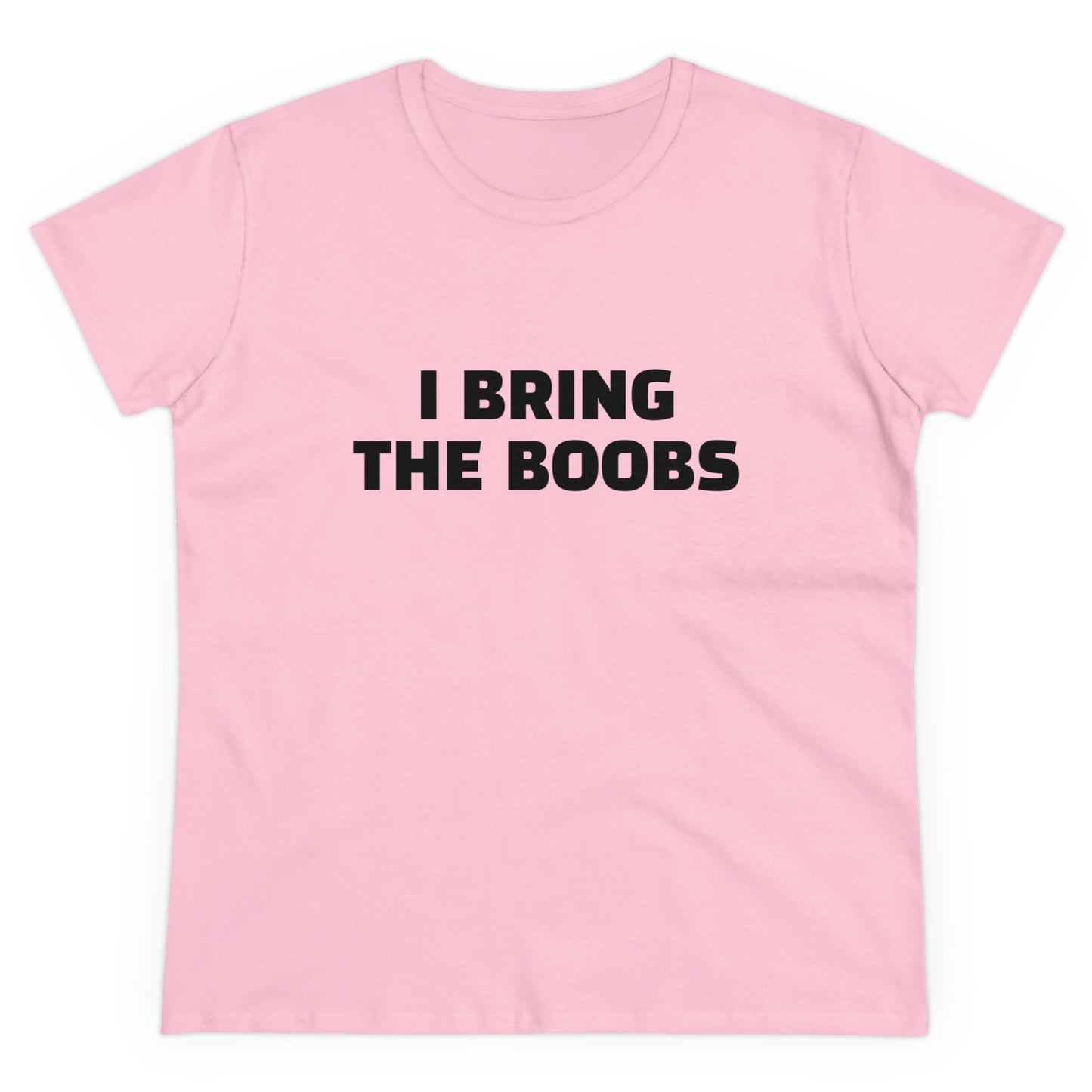 I Bring The Boobs - 2/4 Graphic Women's Cut Semi Tight Silhouette Cotton T-Shirt