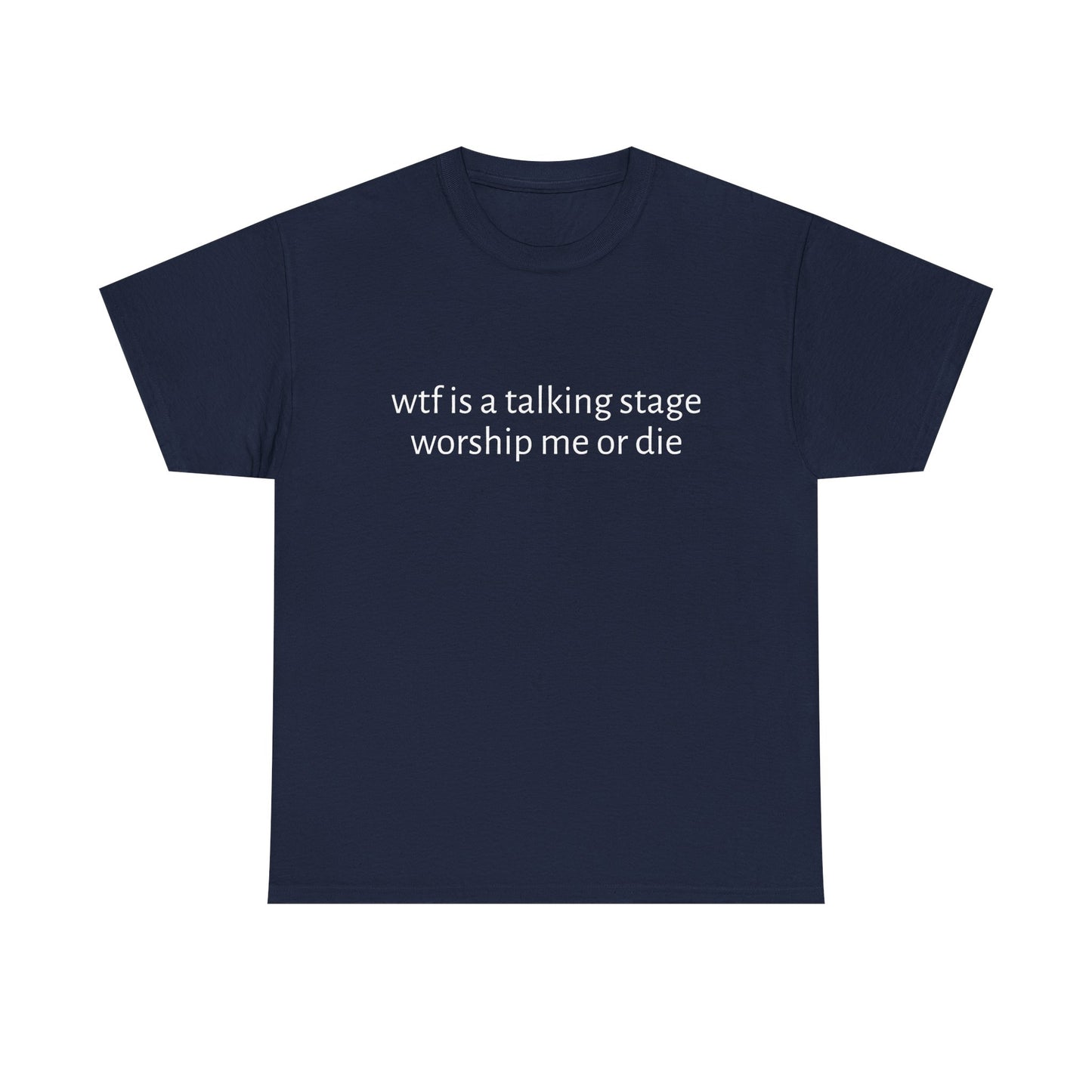Wtf Is A Talking Stage , Worship Me Or Die - Graphic Unisex Heavy Cotton Tee