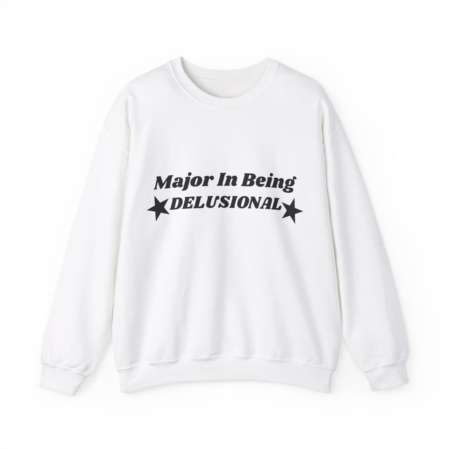 Major In Being Delusional - Personalised Heavy Blend™Crewneck Sweatshirt