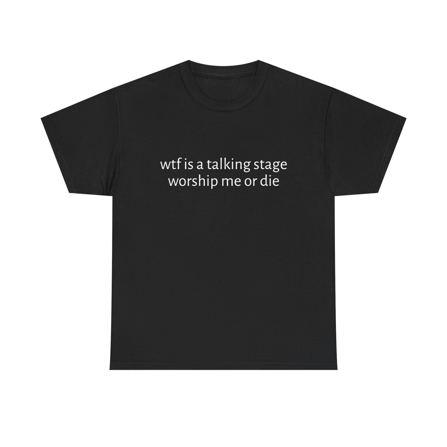 Wtf Is A Talking Stage , Worship Me Or Die - Graphic Unisex Heavy Cotton Tee