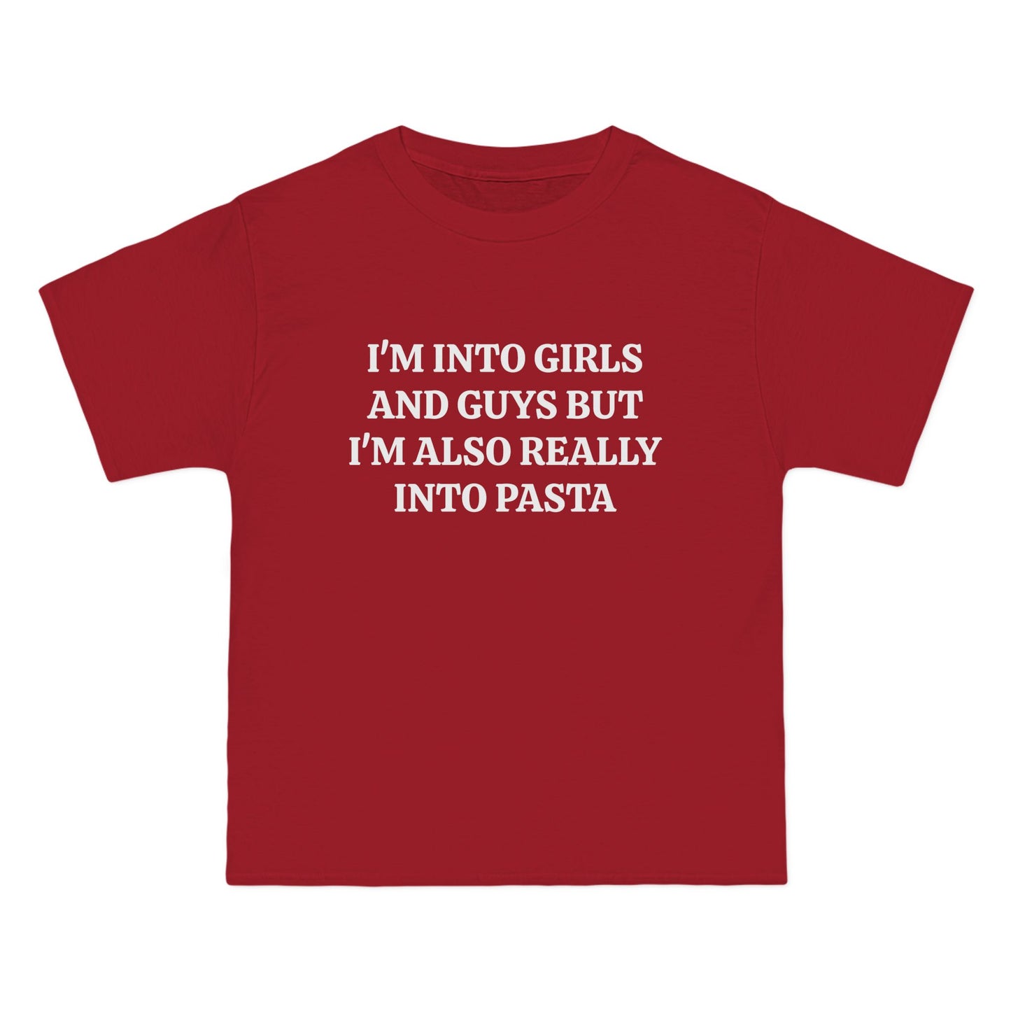 I'm Into Girls And Guys But I'm Also Really Into Pasta - Graphic Beefy-T®  Short-Sleeve T-Shirt